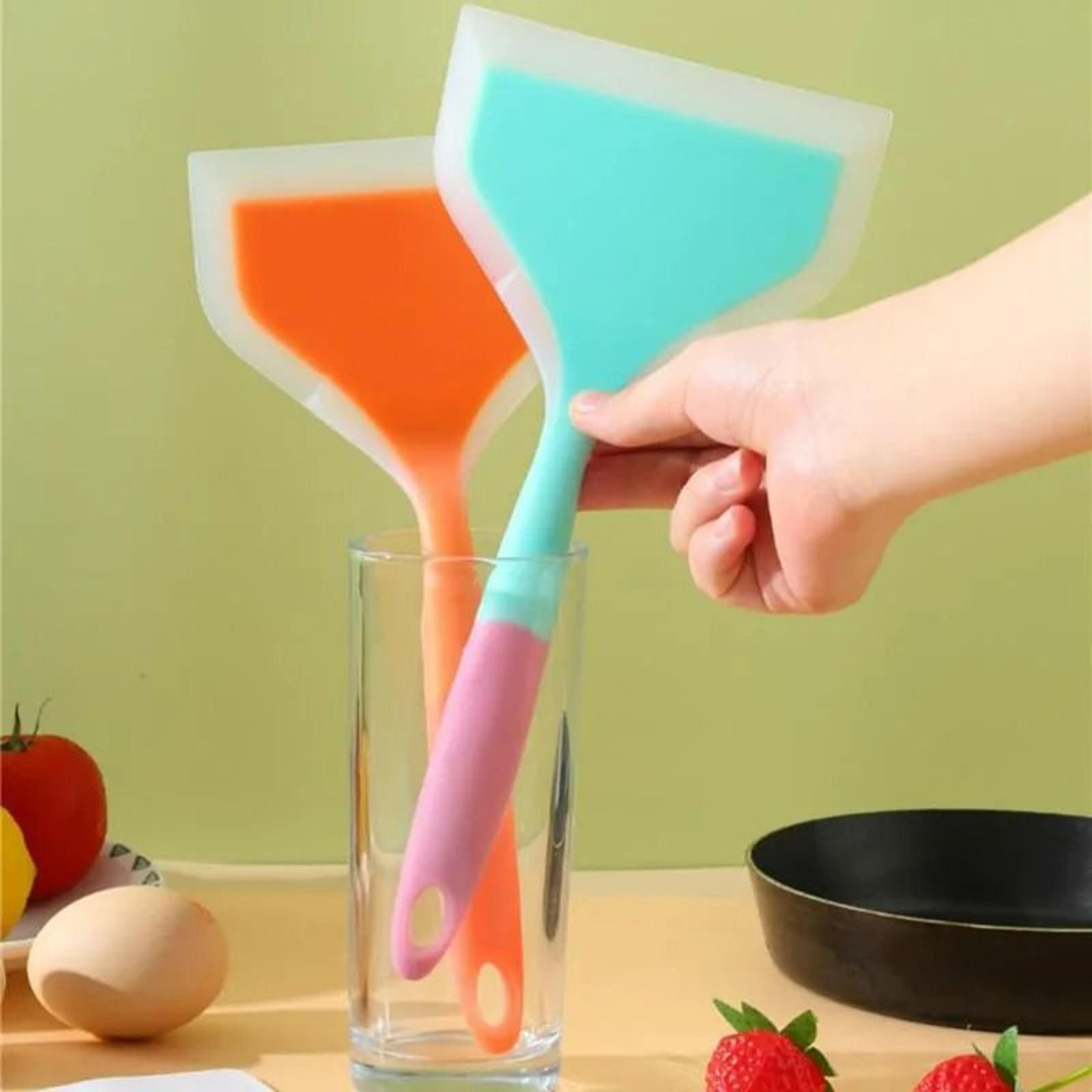 multi-purpose heat-resistant silicone wide pancake turner & egg flipper spatula