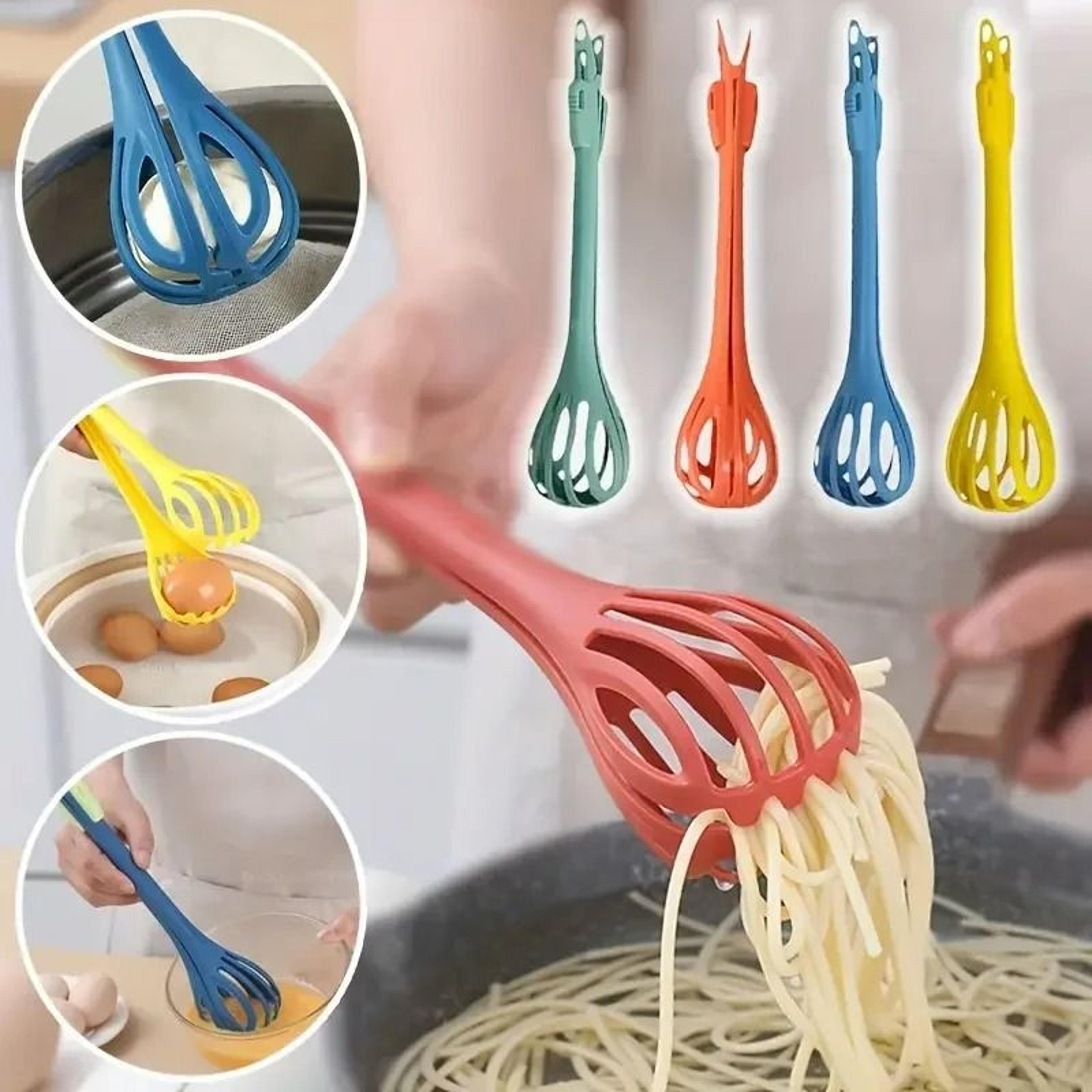 Multifunctional 3in1 Egg Beater Noodle Tongs  Separator Tool 0