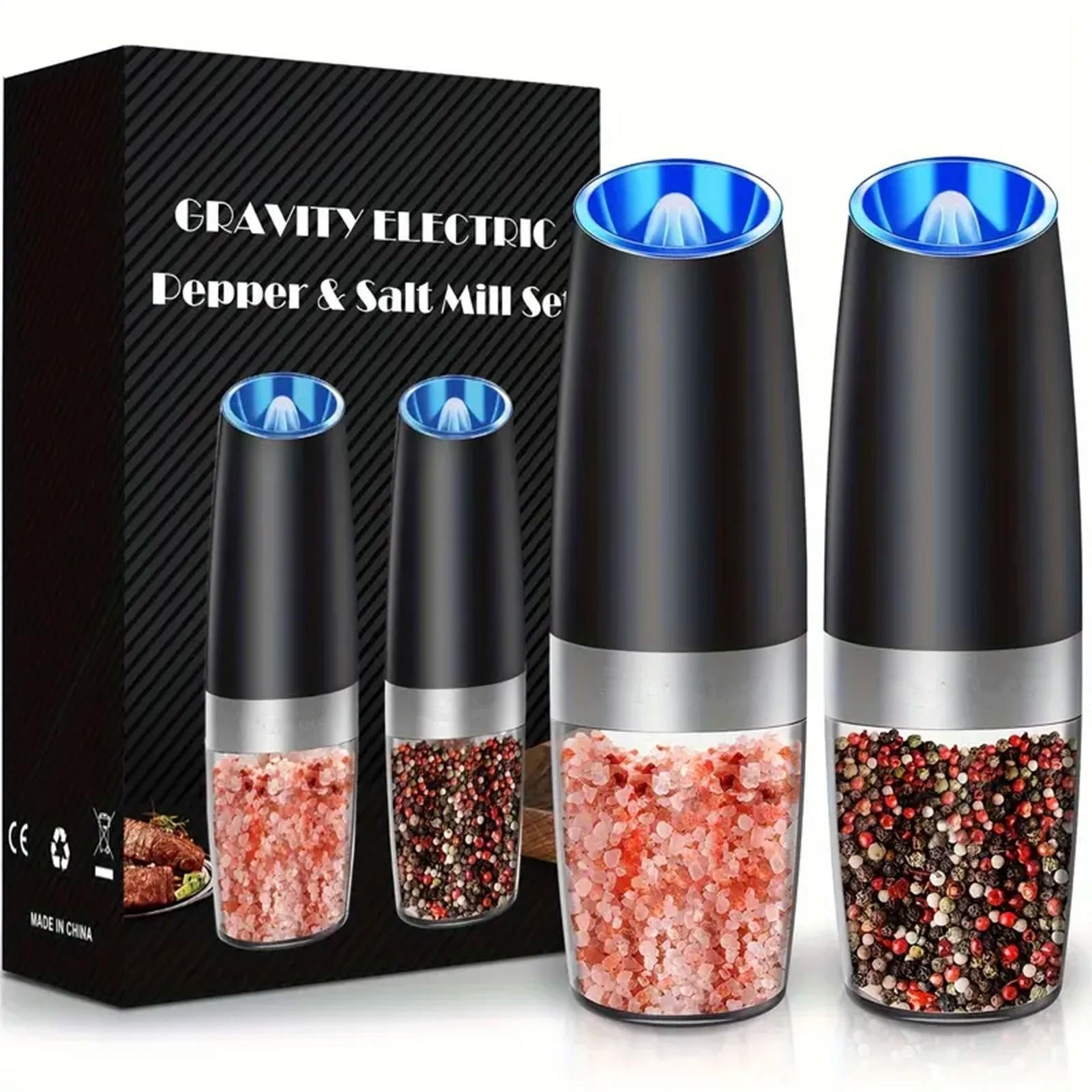 2Piece Automatic Gravity Electric Salt  Pepper Grinder Set 1