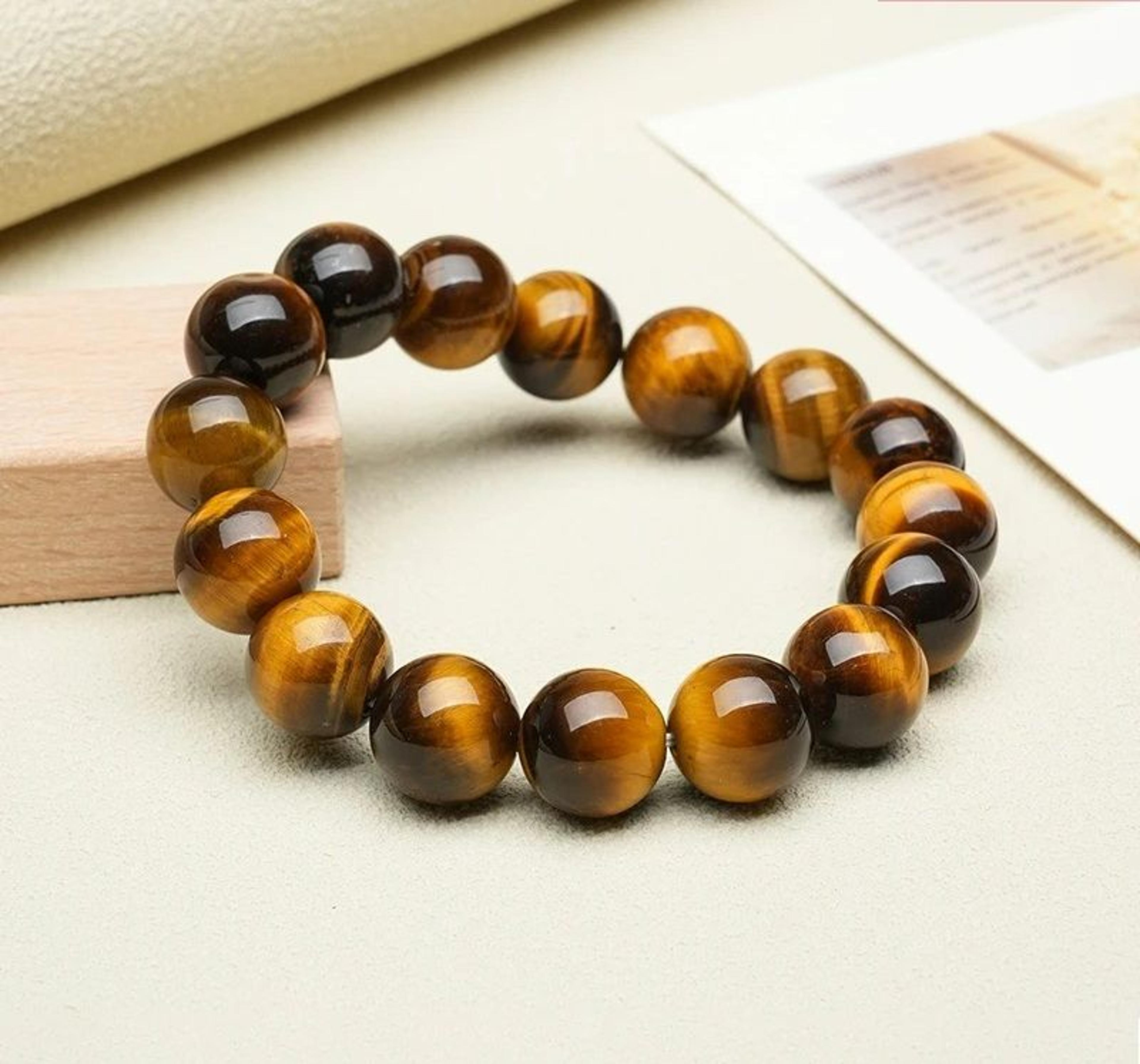 natural yellow tiger eye healing beaded bracelet