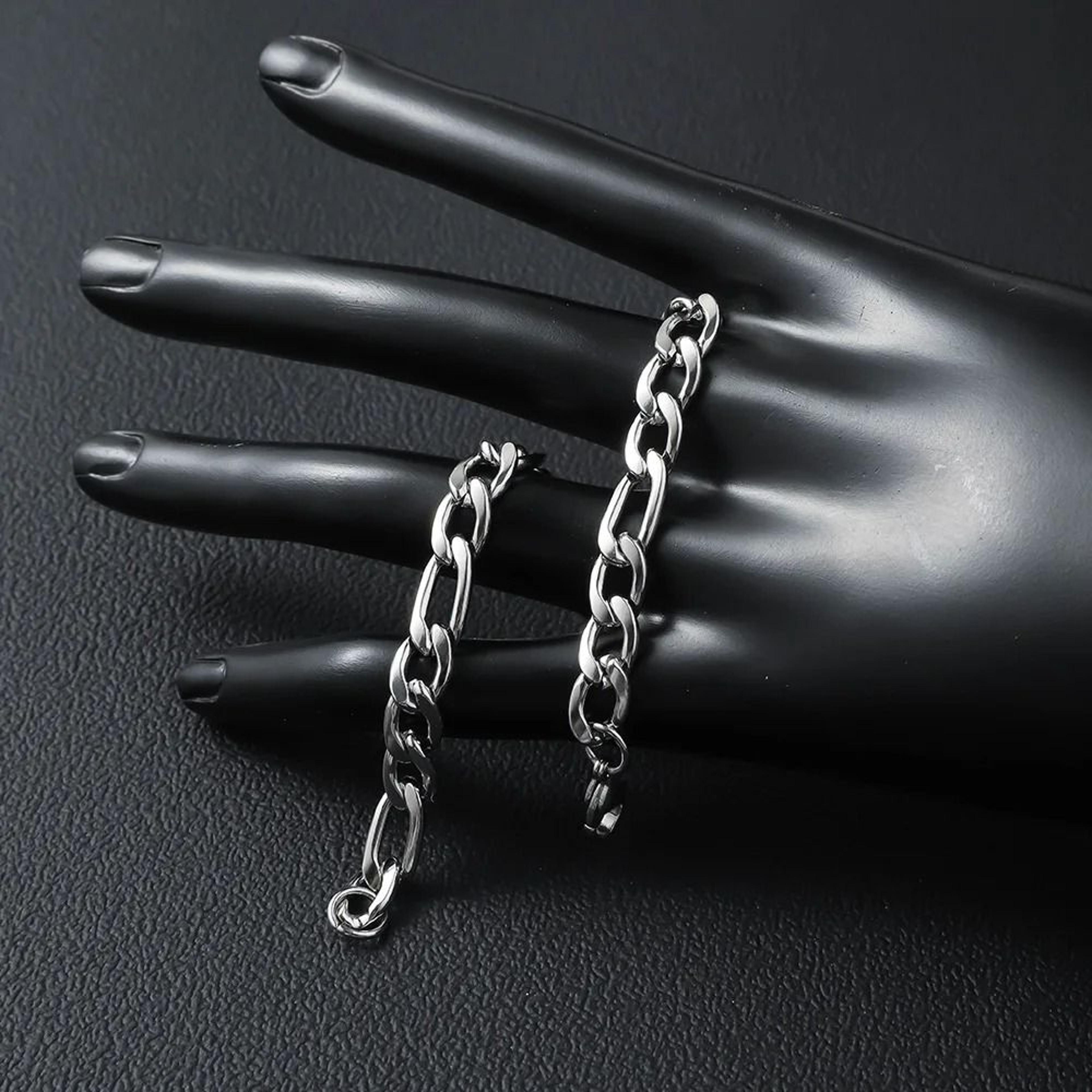 Stainless Steel Figaro Chain Bracelet 2