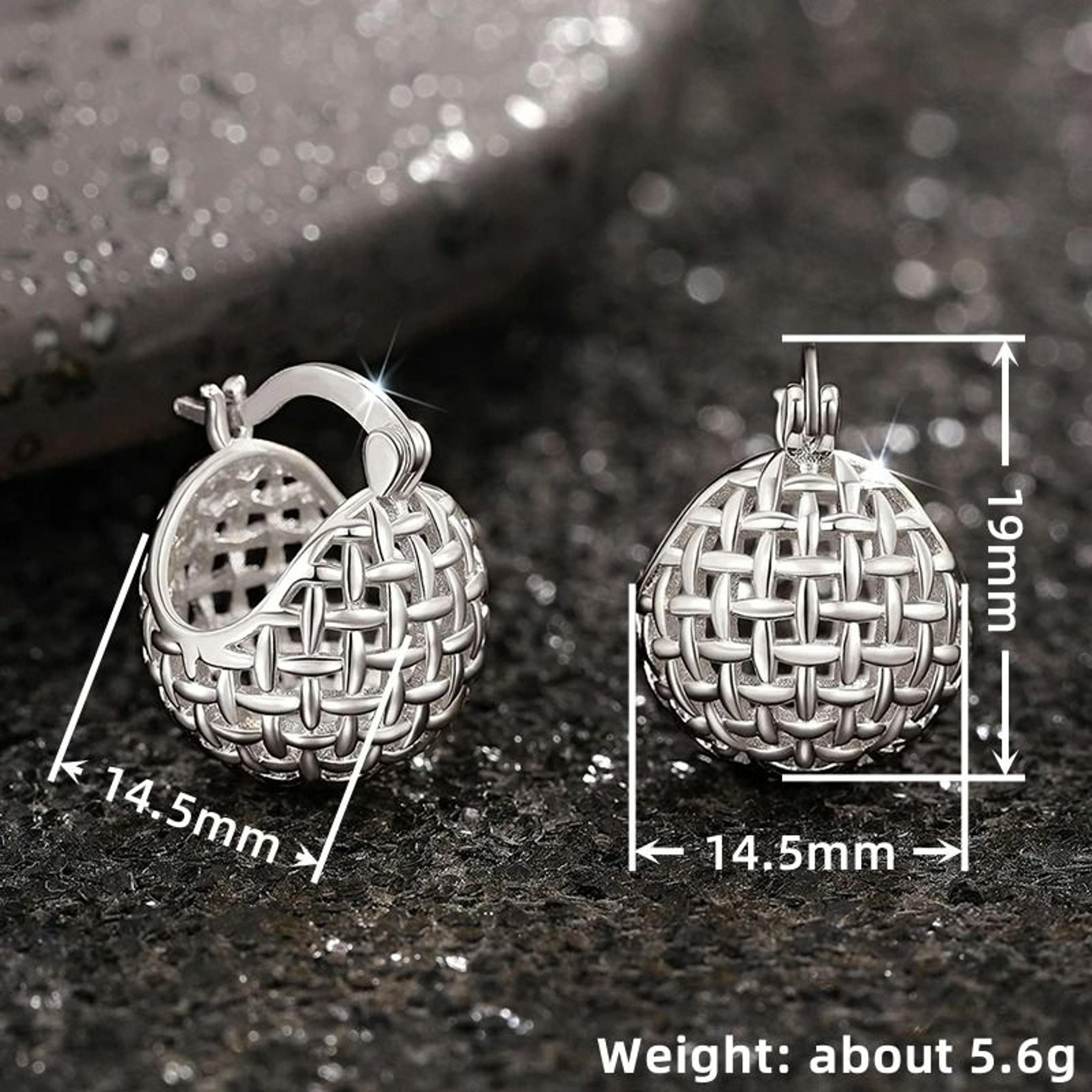 Trendy Gold  Silver Ball Accent Hoop Earrings 5