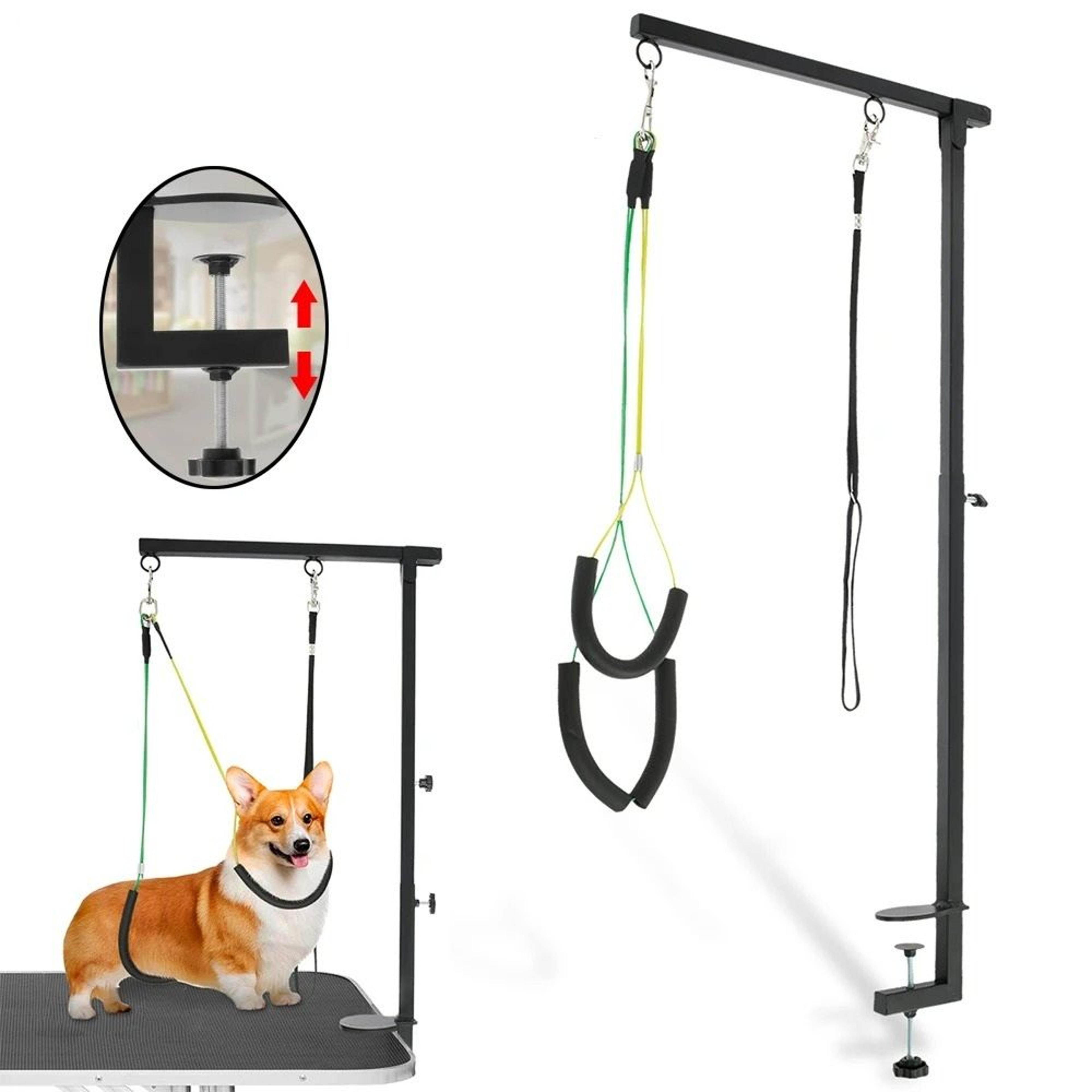 adjustable heavy-duty iron dog grooming table arm with clamp