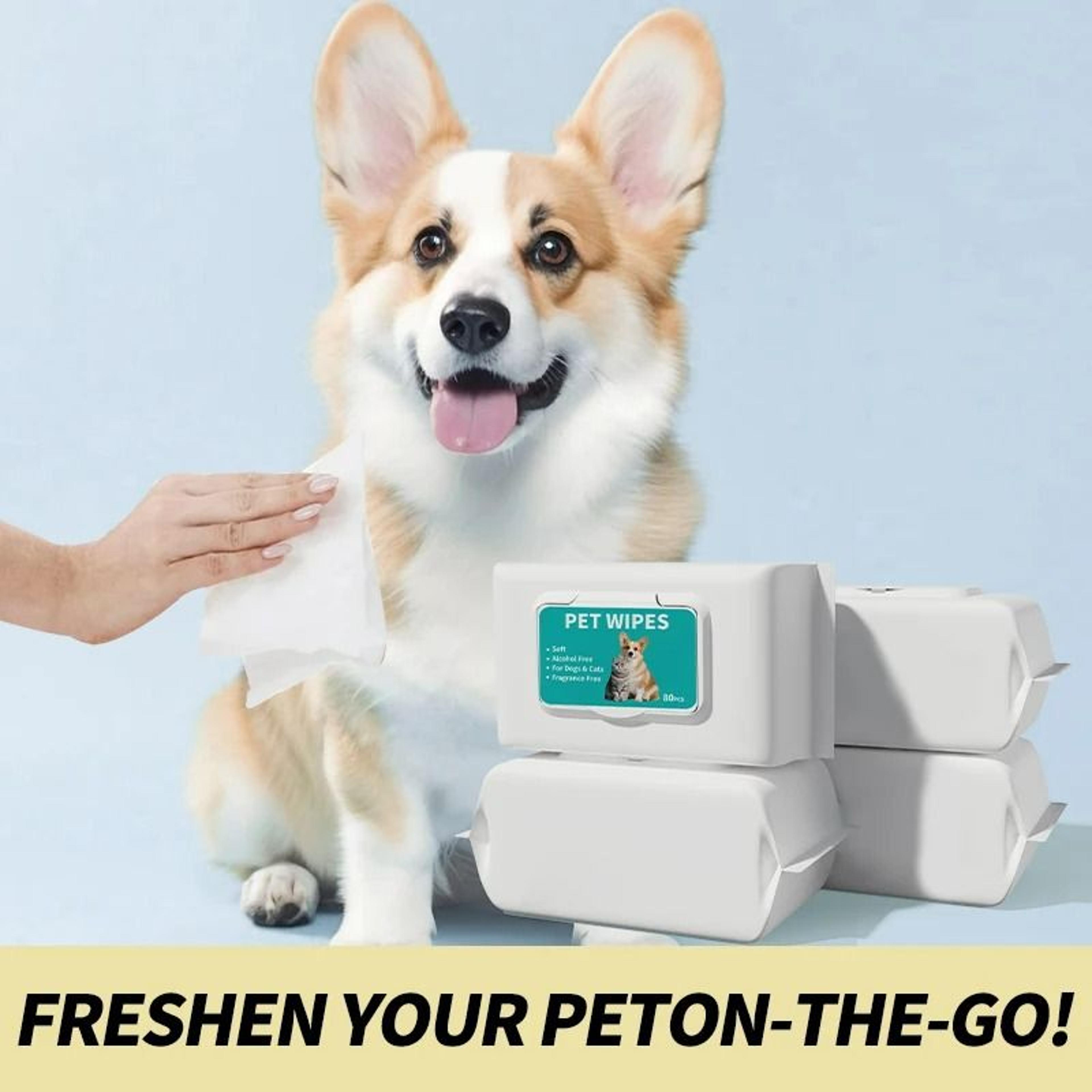 MultiPurpose PlantBased Pet Grooming Wipes For Dogs  Cats 2