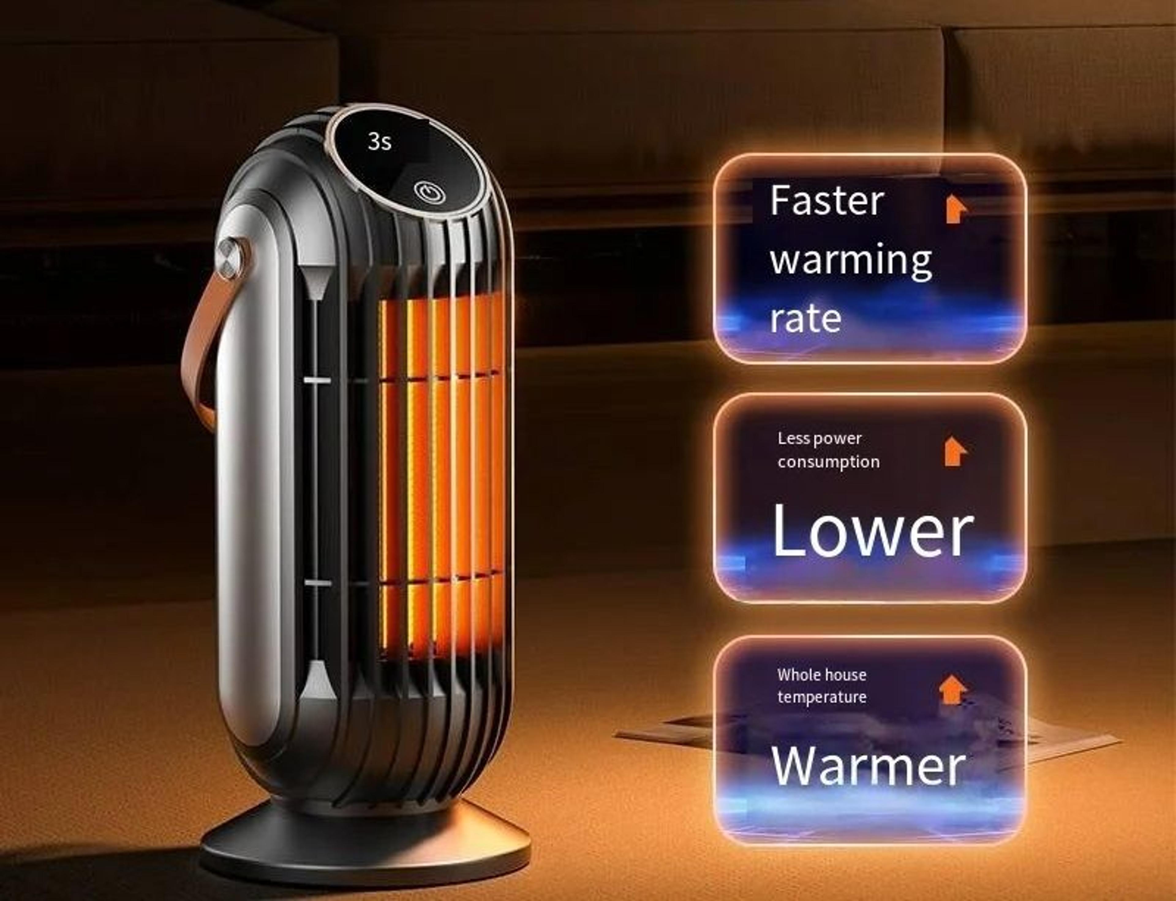 2000W Intelligent Desktop PTC Ceramic Space Heater 0