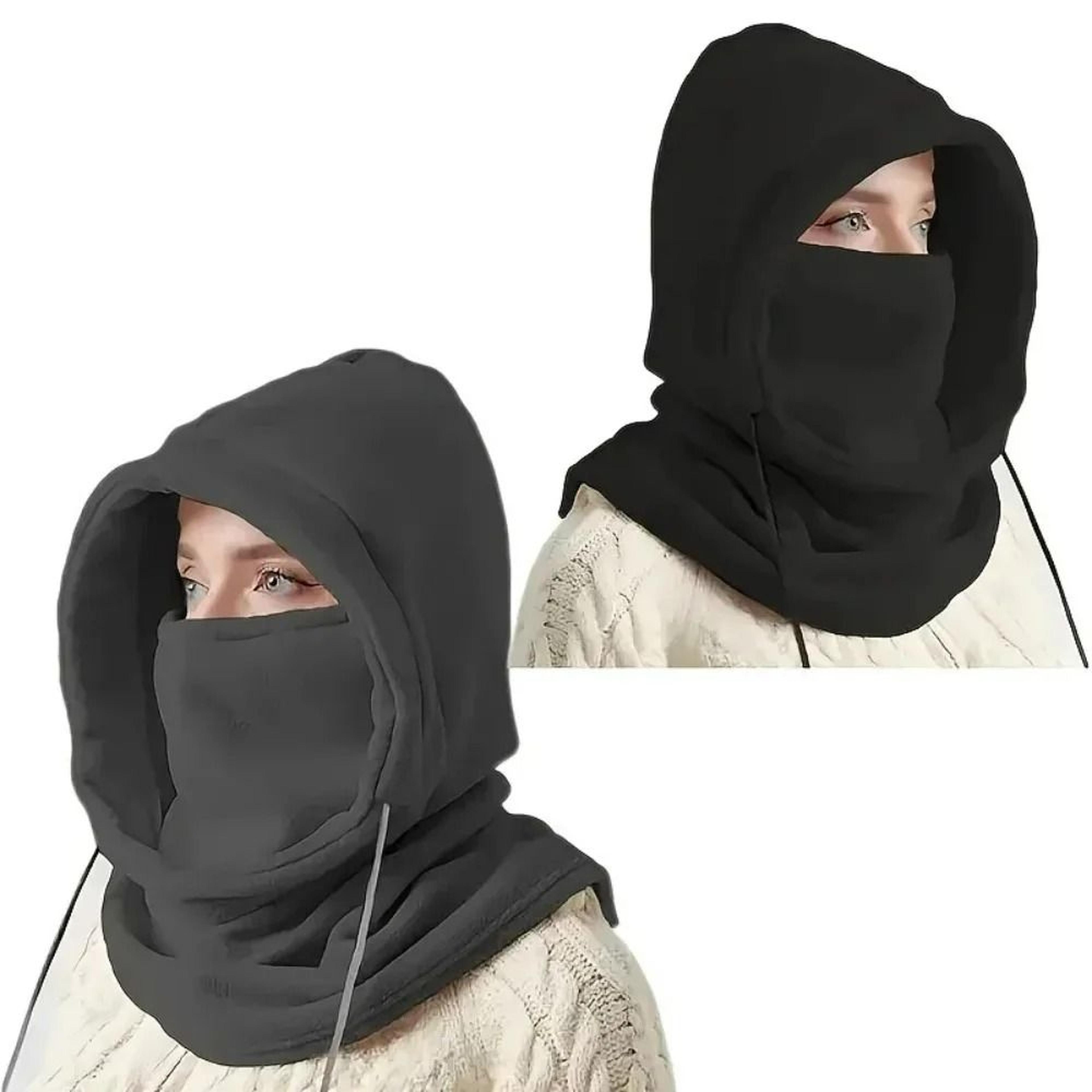 unisex winter balaclava knit hood & drawstring windproof mask