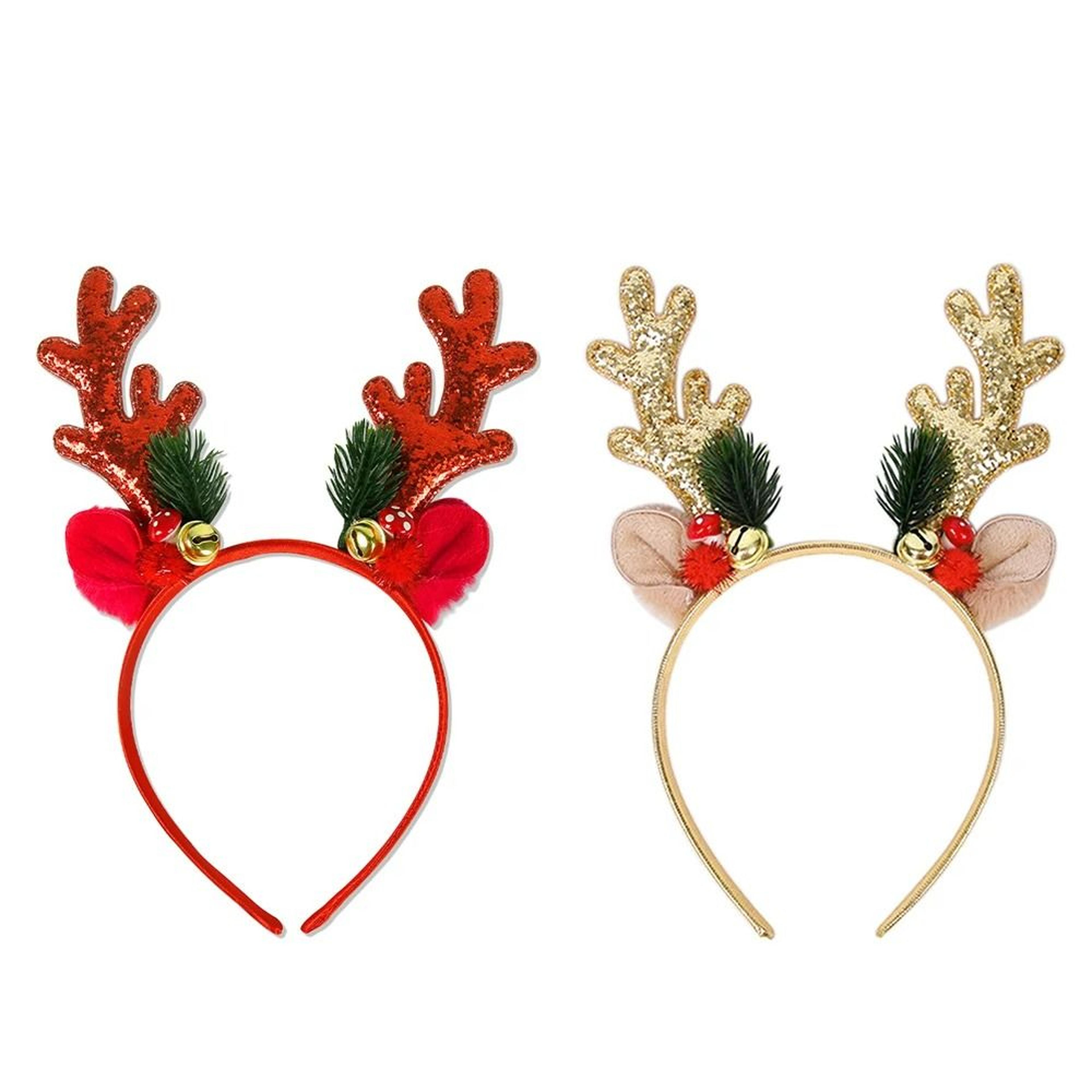 glitter reindeer antlers christmas party headband