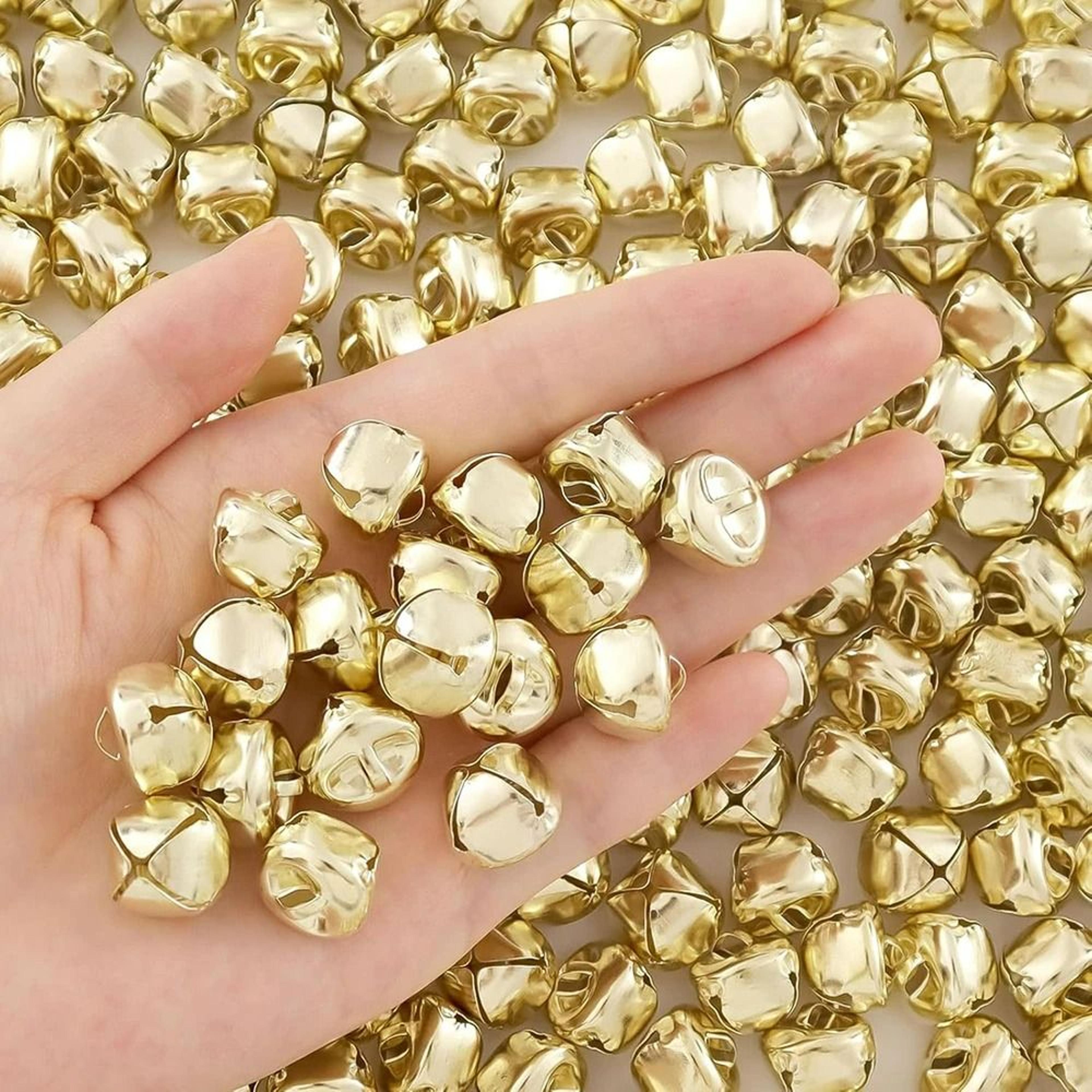 100-piece gold cross metal christmas jingle bells
