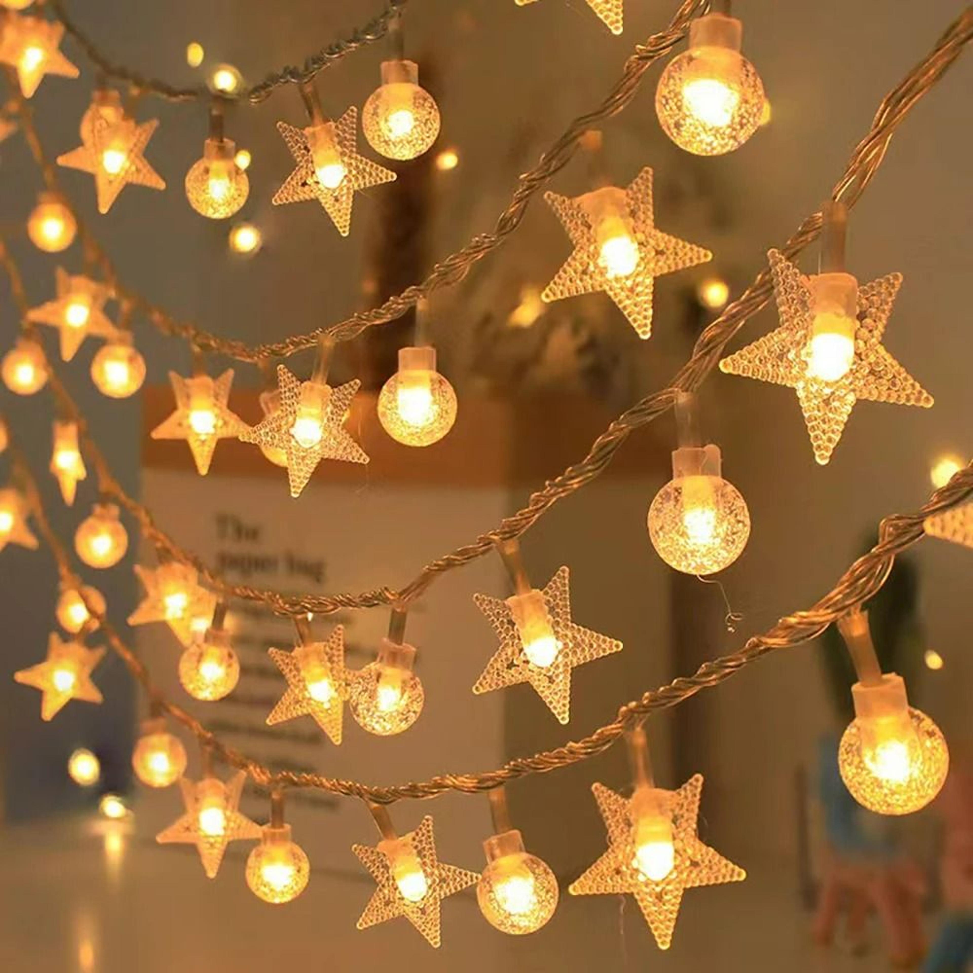 christmas led fairy string lights (snowflake, star & ball shapes)