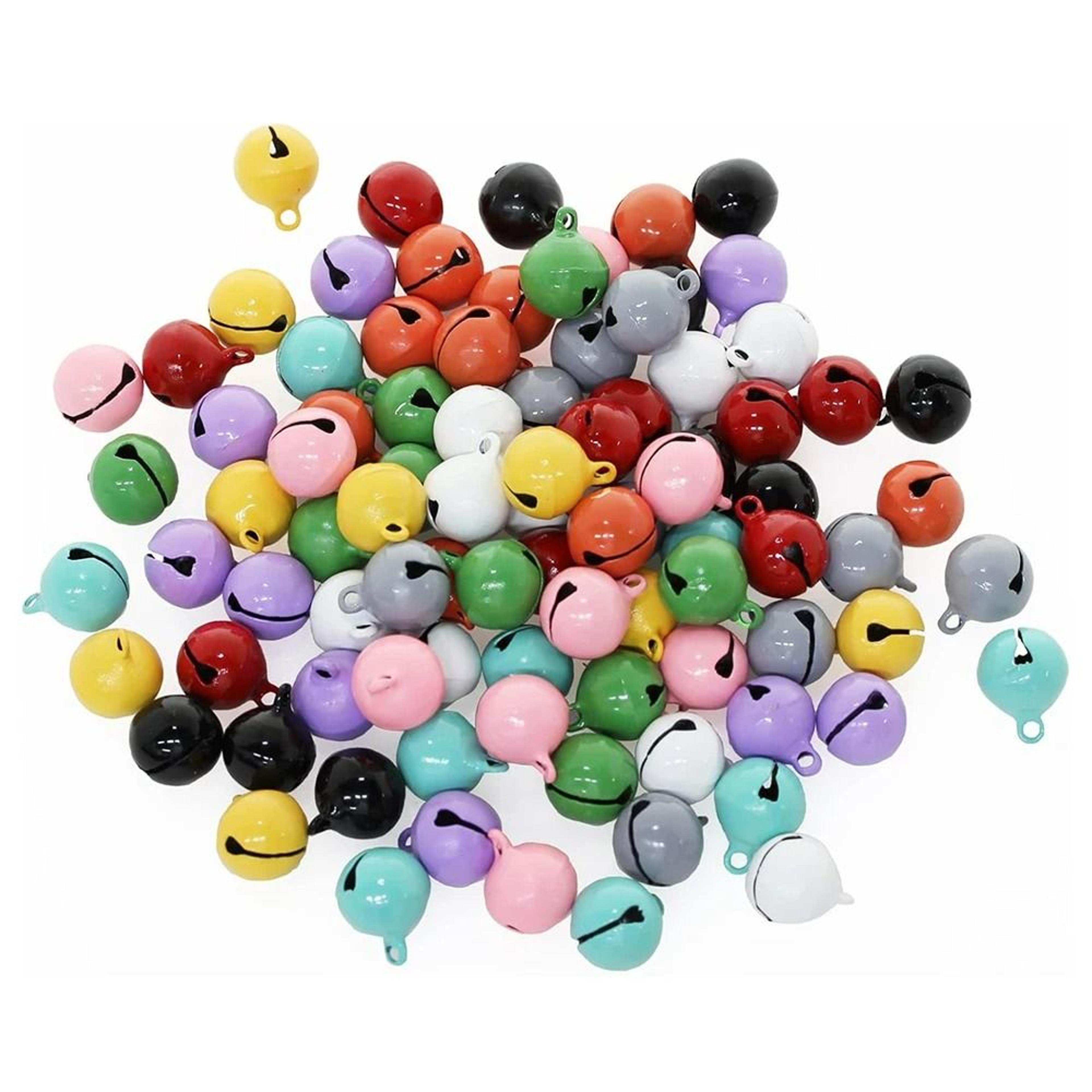 100-piece candy colored mini christmas jingle bells