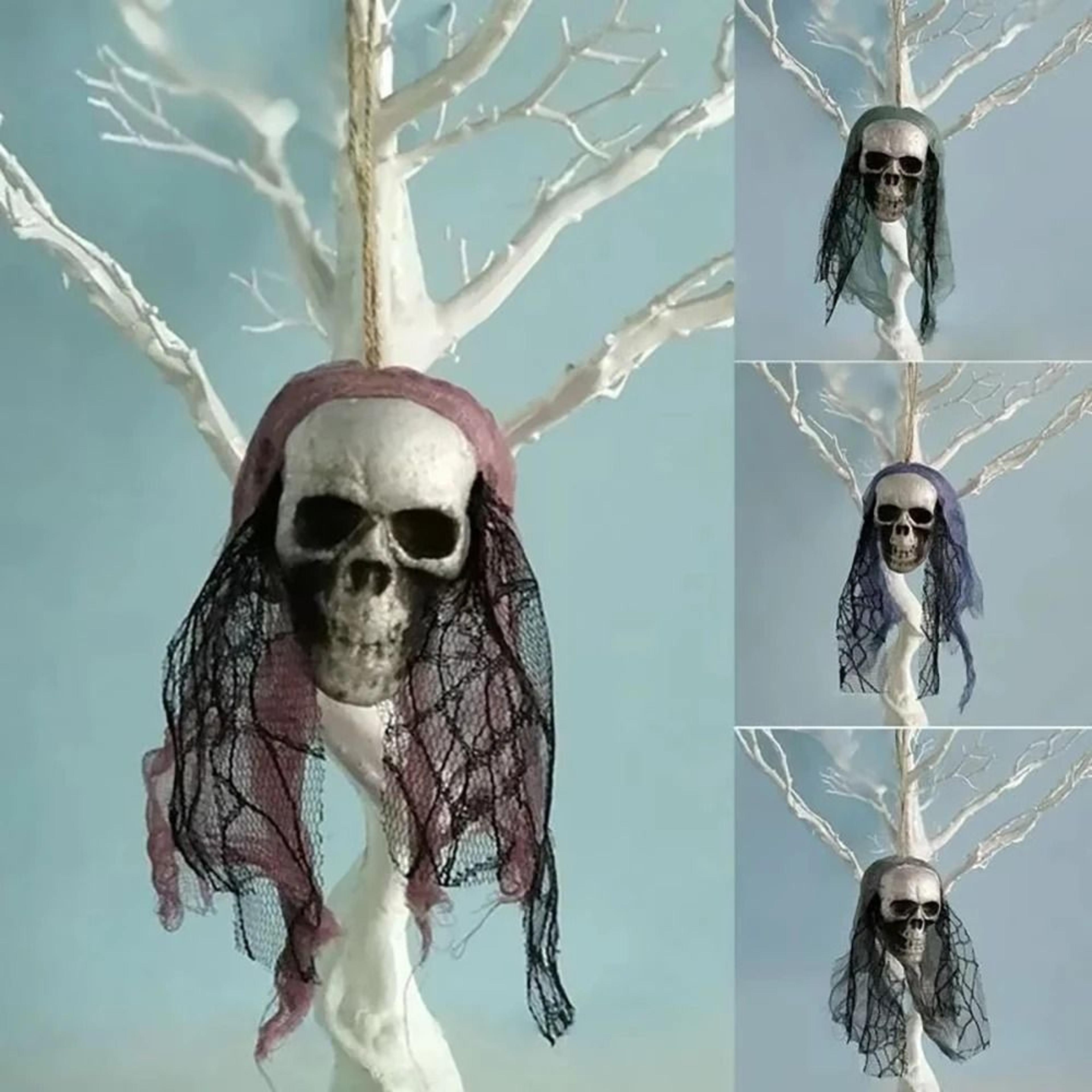 Hanging Foam Bride Skull  Haunted Skeleton Prop 1