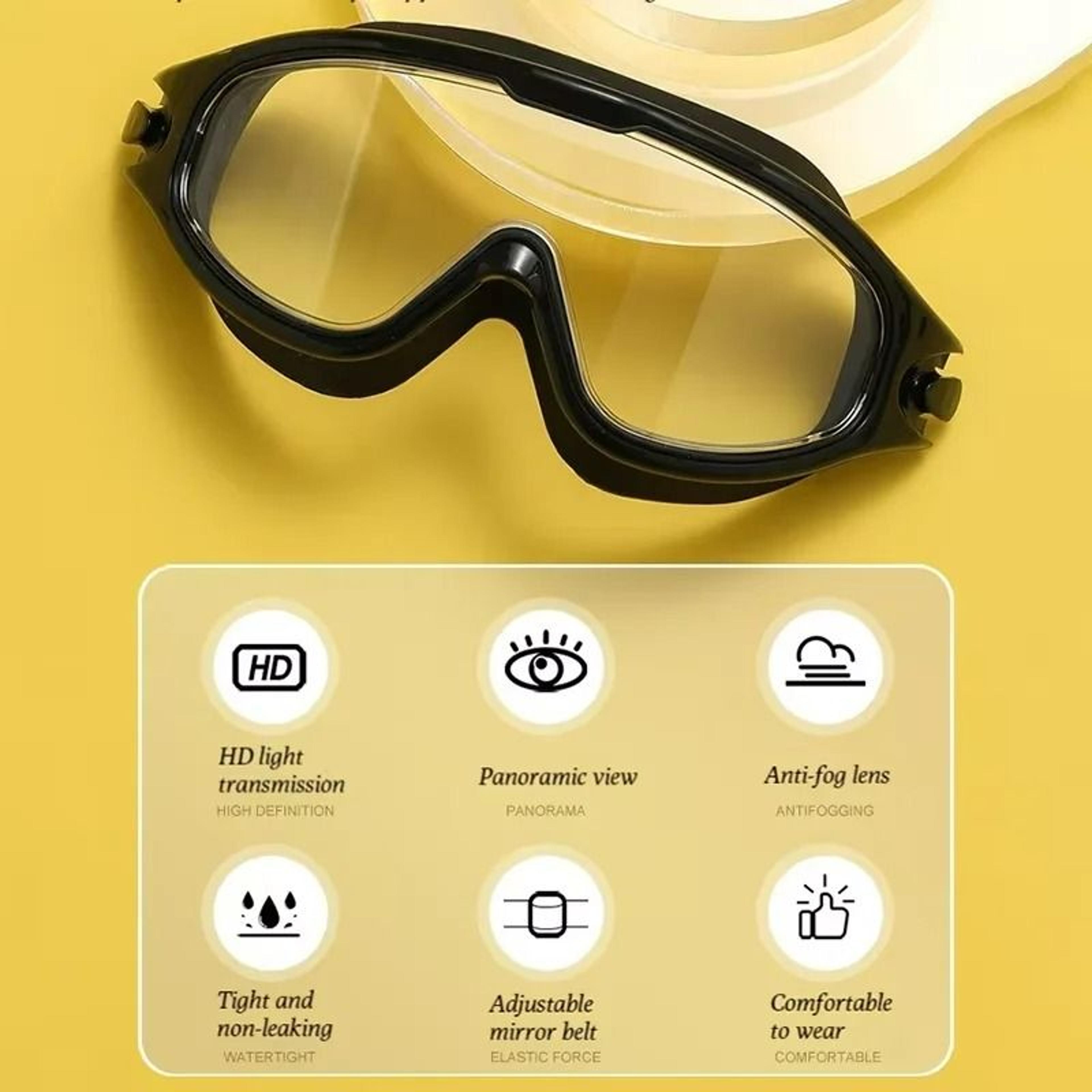 Pro HD AntiFog Electroplating Large Frame Swimming Goggles 2