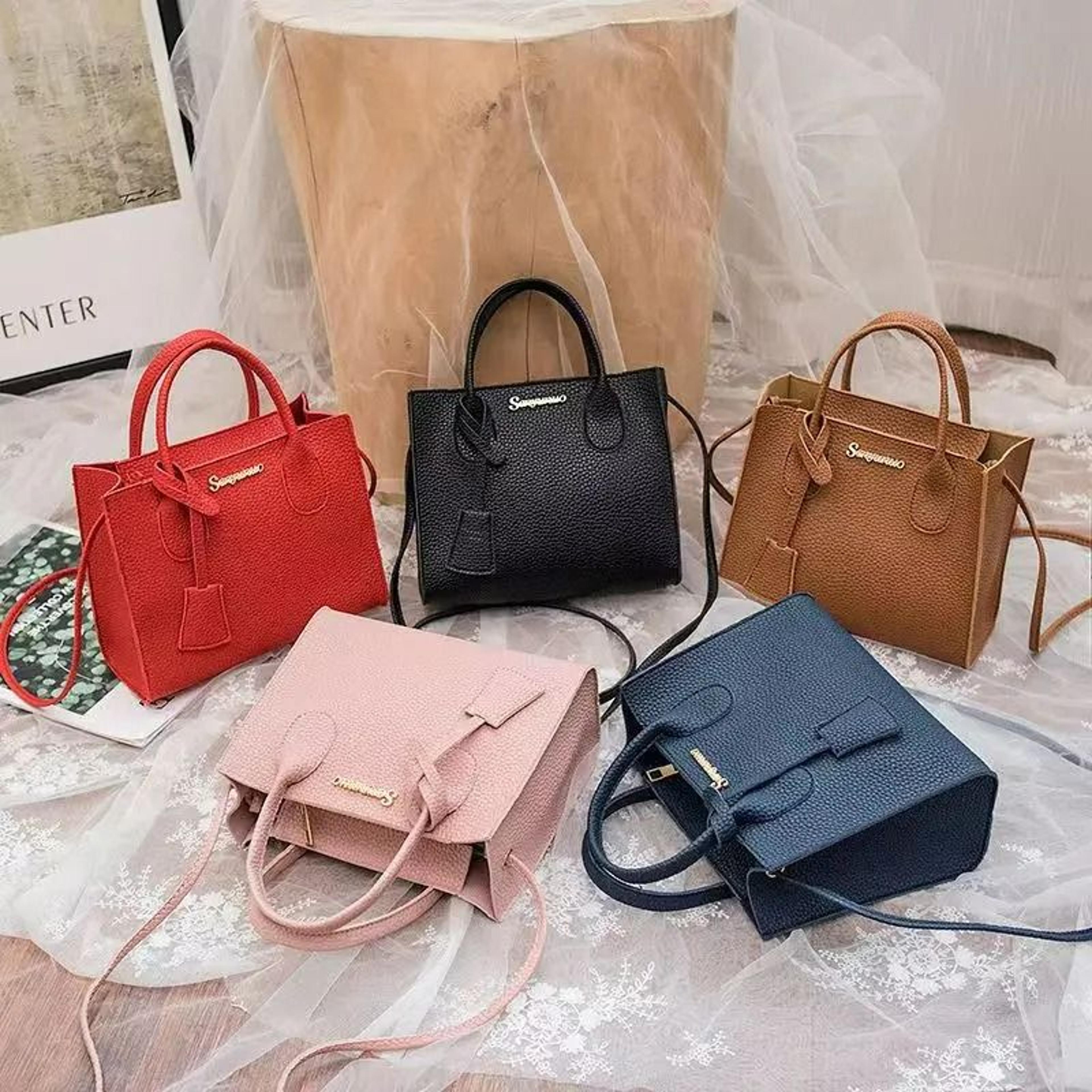 3-in-1 triple-use lychee grain faux leather convertible satchel