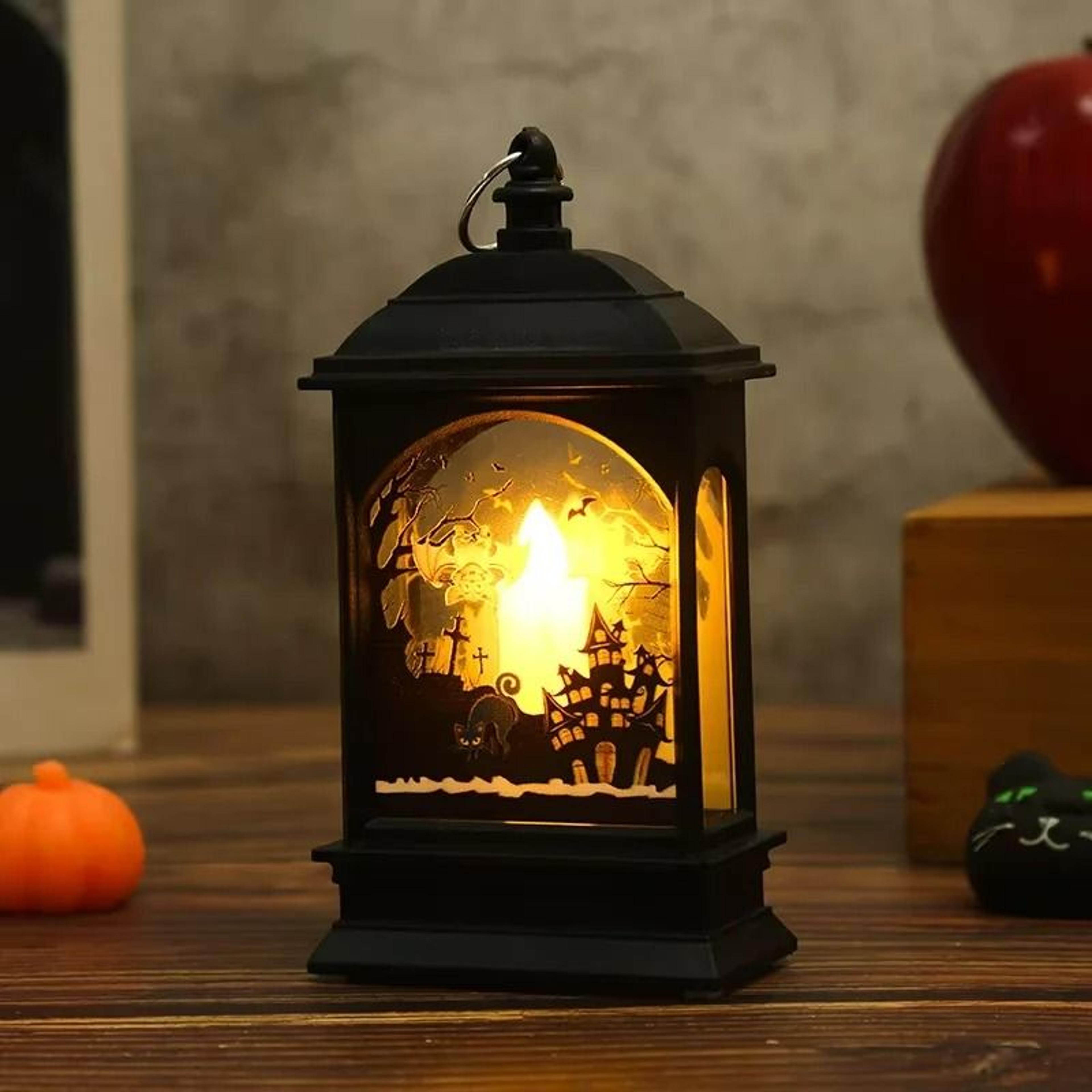 Portable Halloween LED Flame Lantern  Hanging Night Light 8