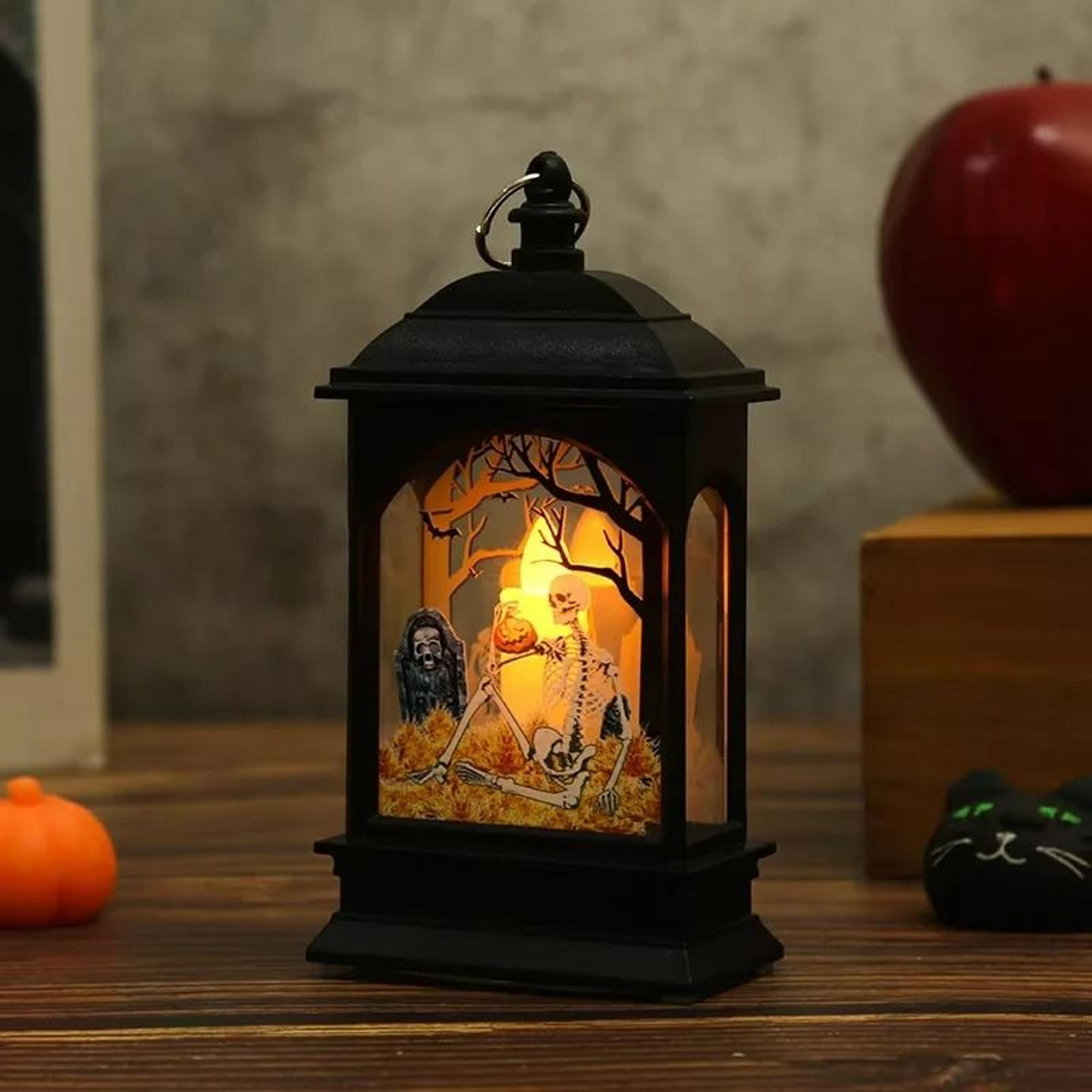 Portable Halloween LED Flame Lantern  Hanging Night Light 10