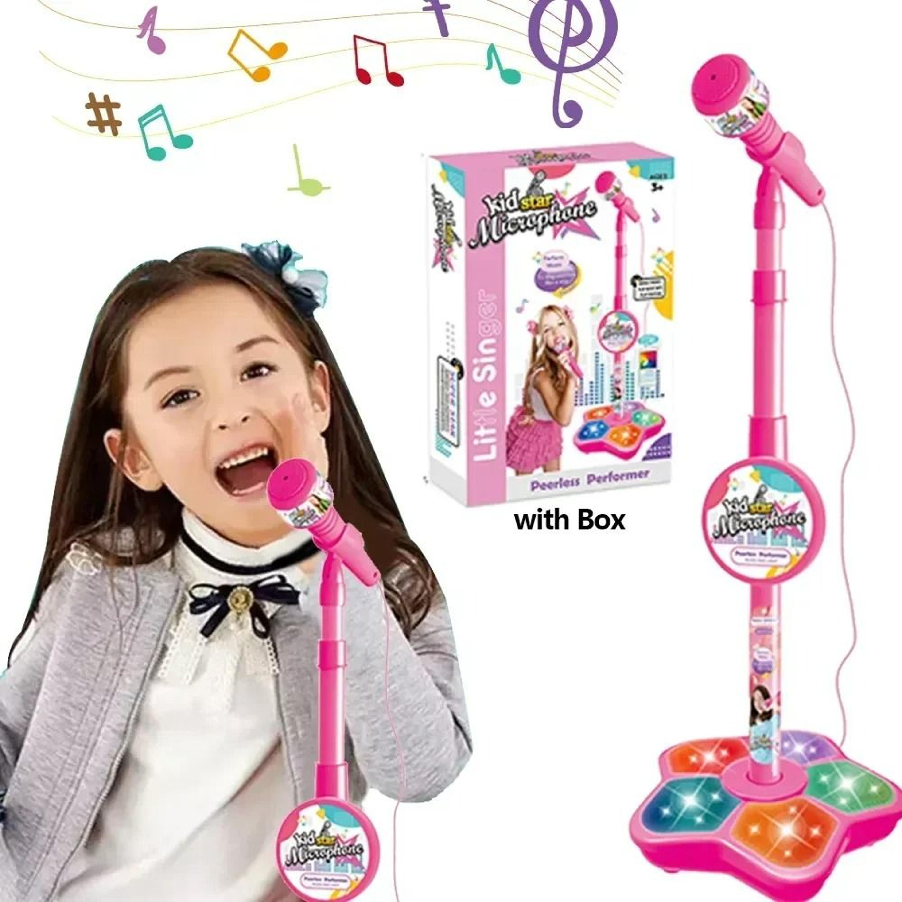 kids adjustable standing karaoke microphone & music toy