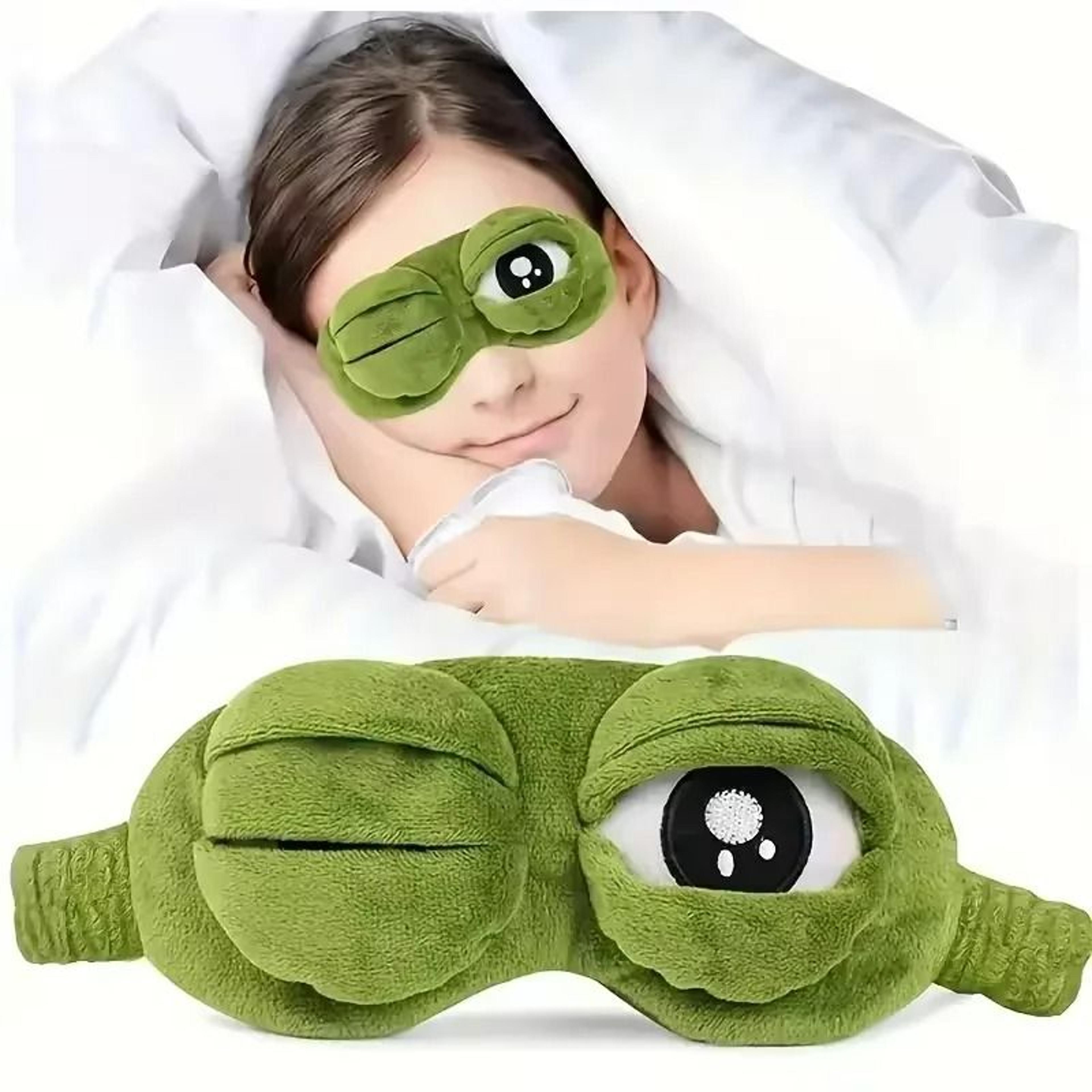3d plush frog sleep mask & travel eye shade