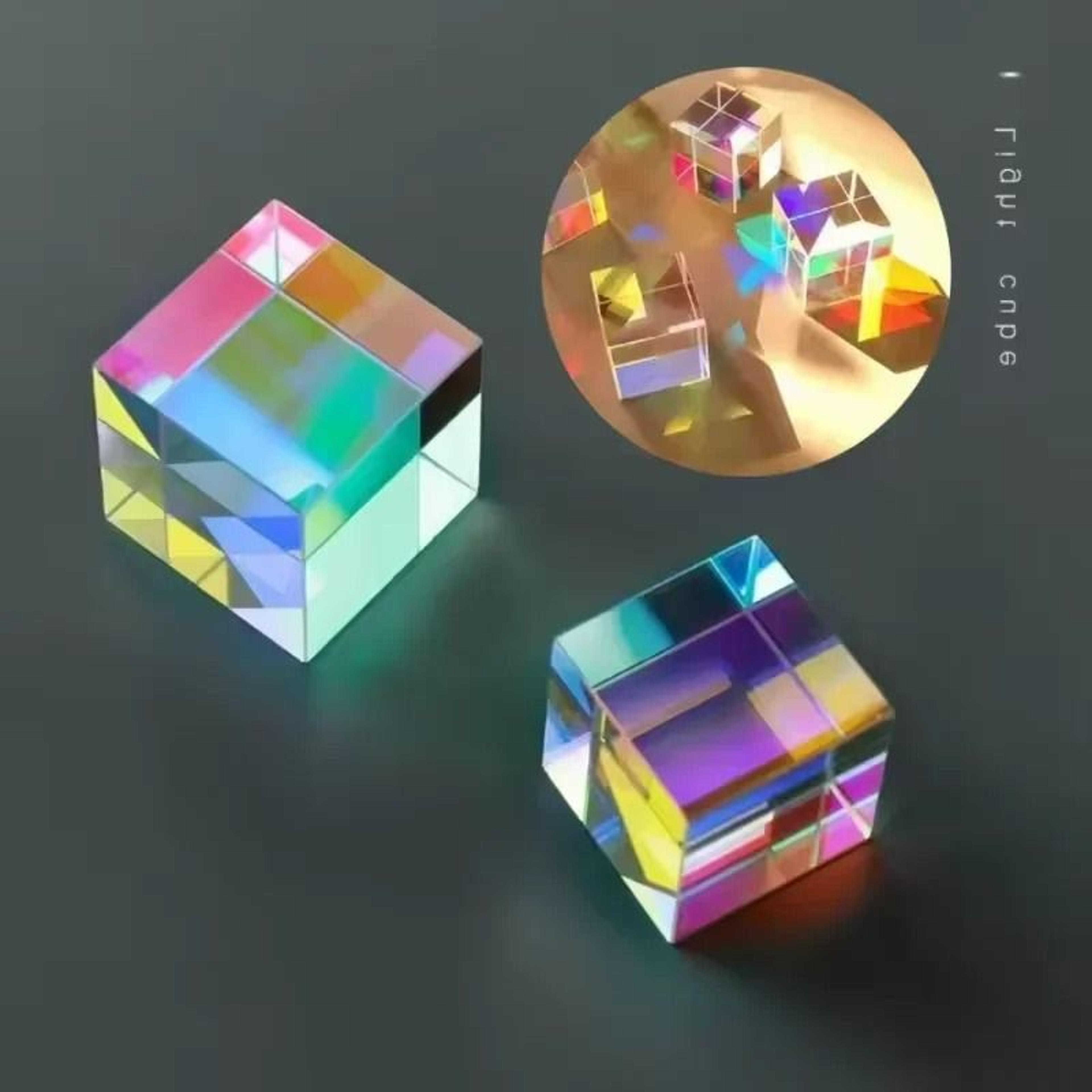 SixSided Optical Crystal Prism Cube 1