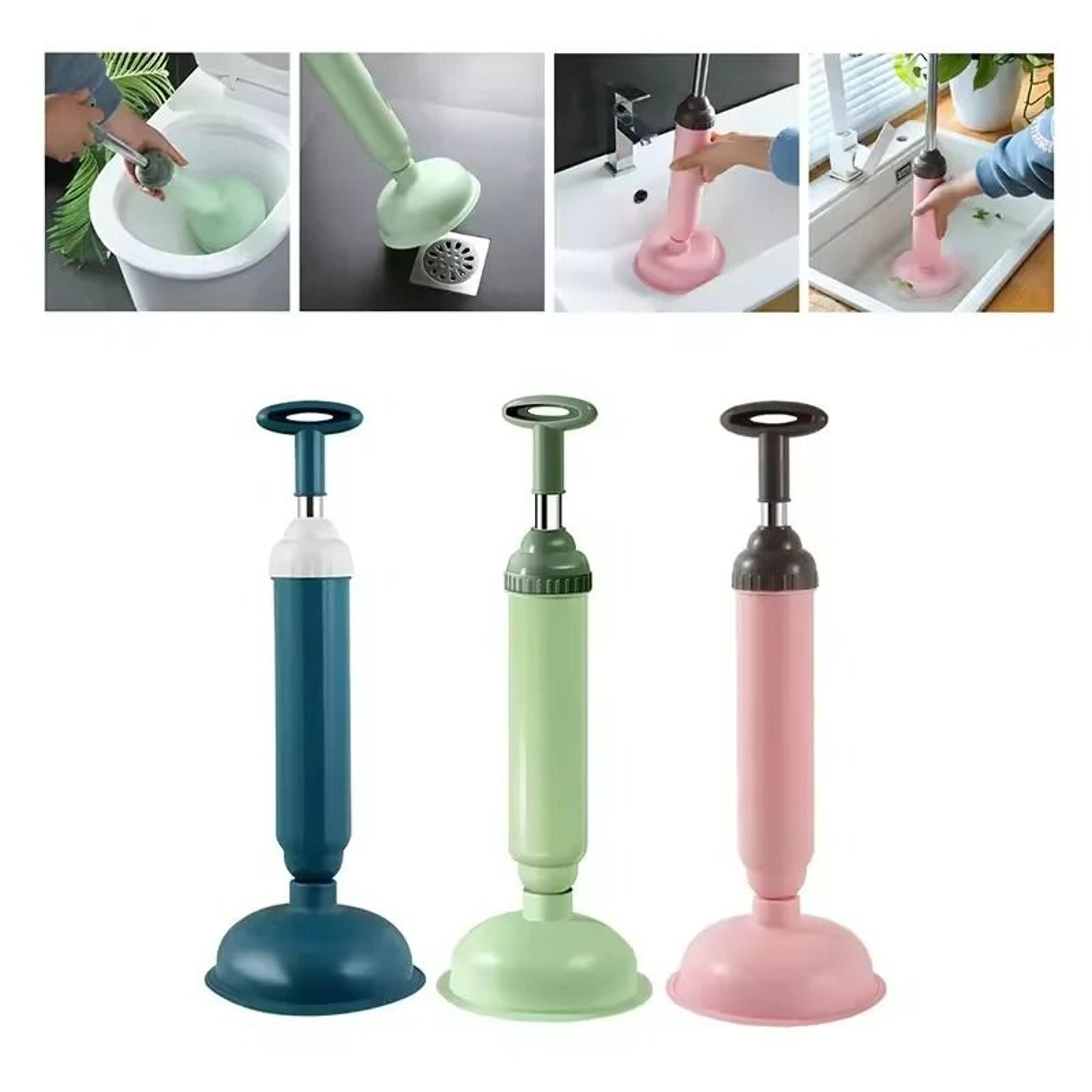 high-pressure silicone toilet plunger & drain dredge
