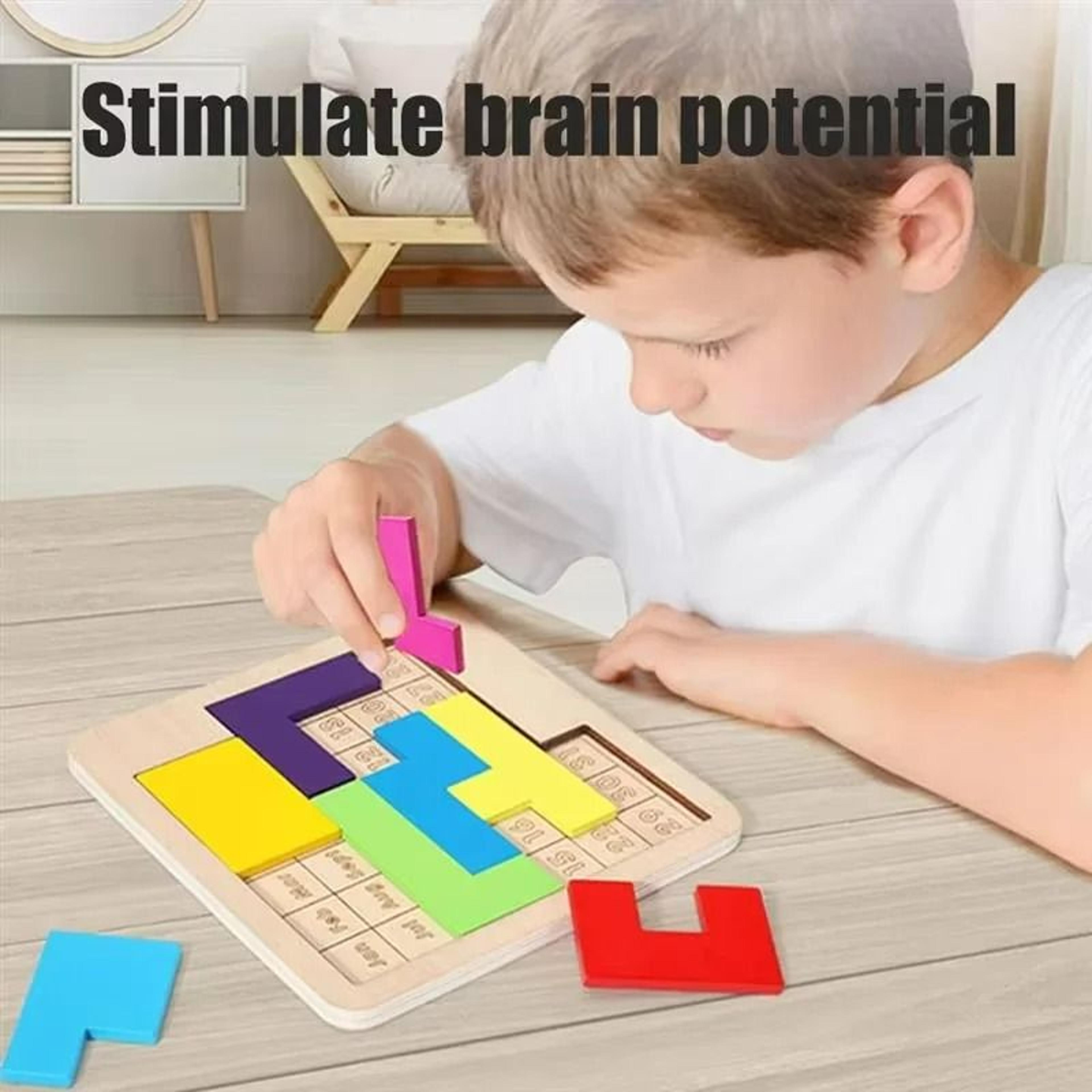 Wooden Daily Calendar Puzzle  Wooden Tangram Brain Teaser 2