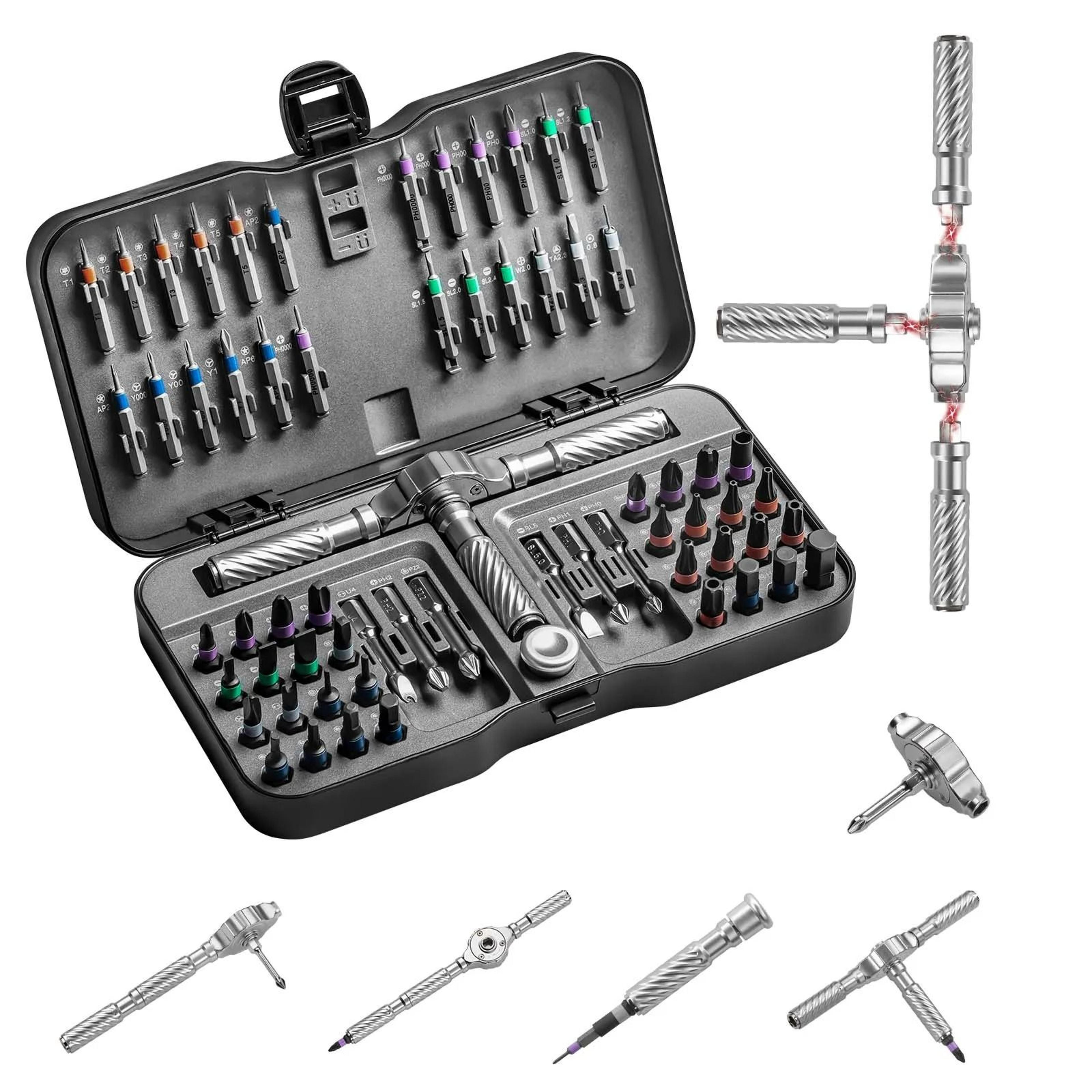 66in1 Precision Ratchet Screwdriver  Magnetic Bit Set 0