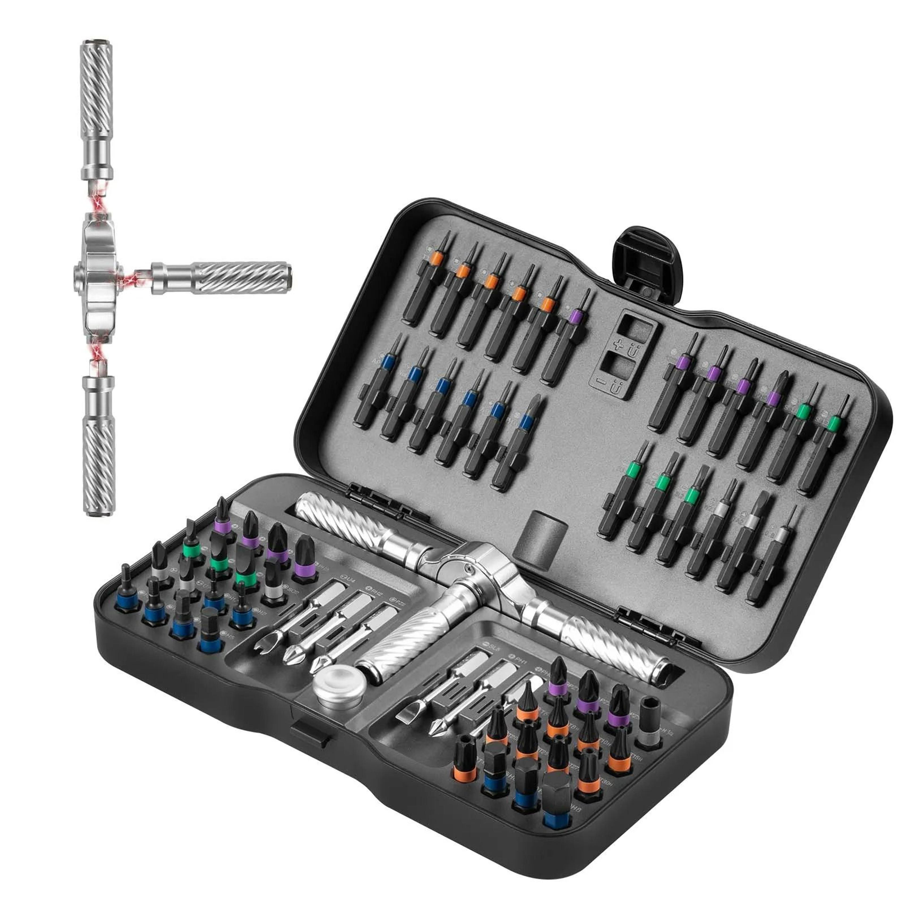 66in1 Precision Ratchet Screwdriver  Magnetic Bit Set 7