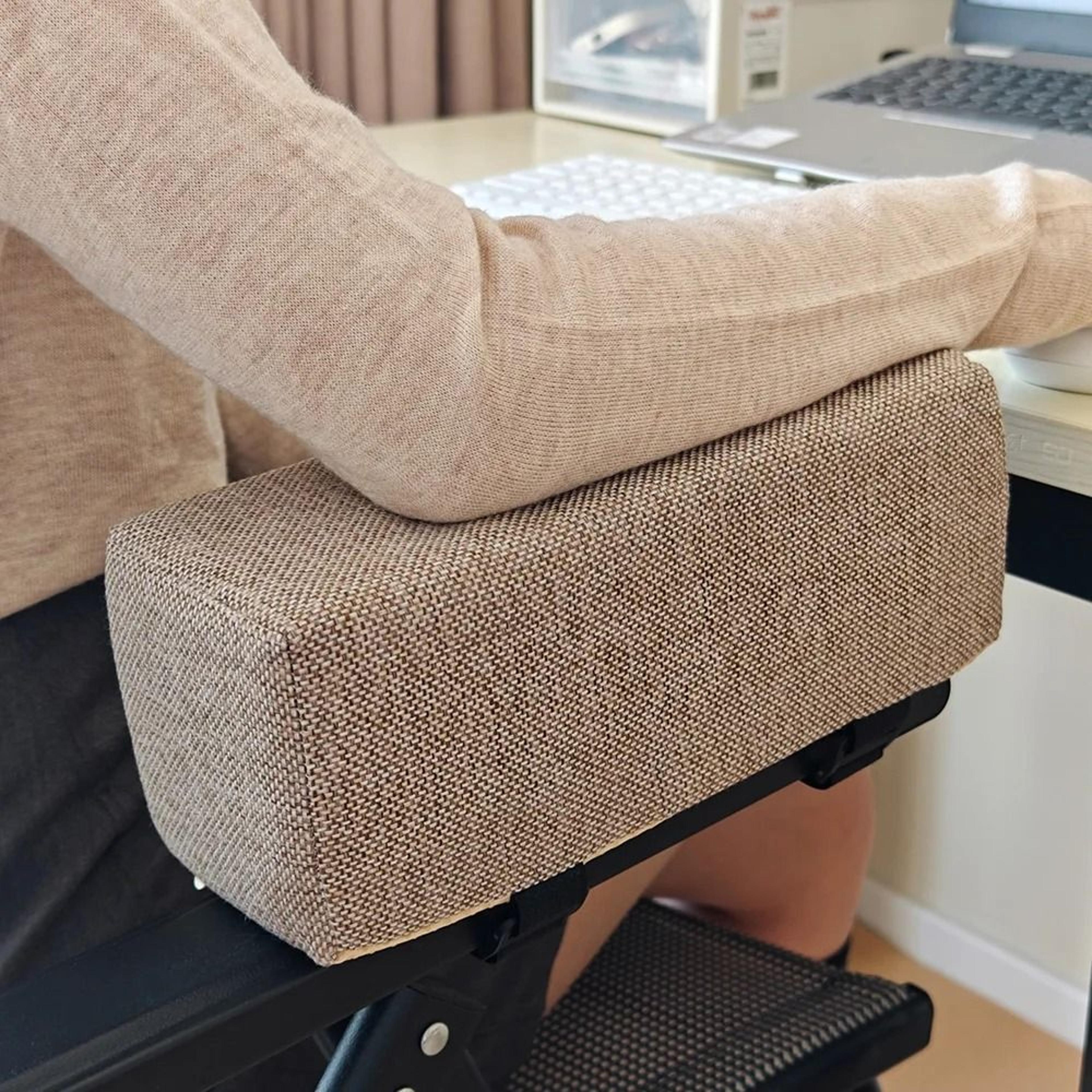 Cotton Linen Memory Foam Chair Armrest Pad  Elbow Support Cushion 0