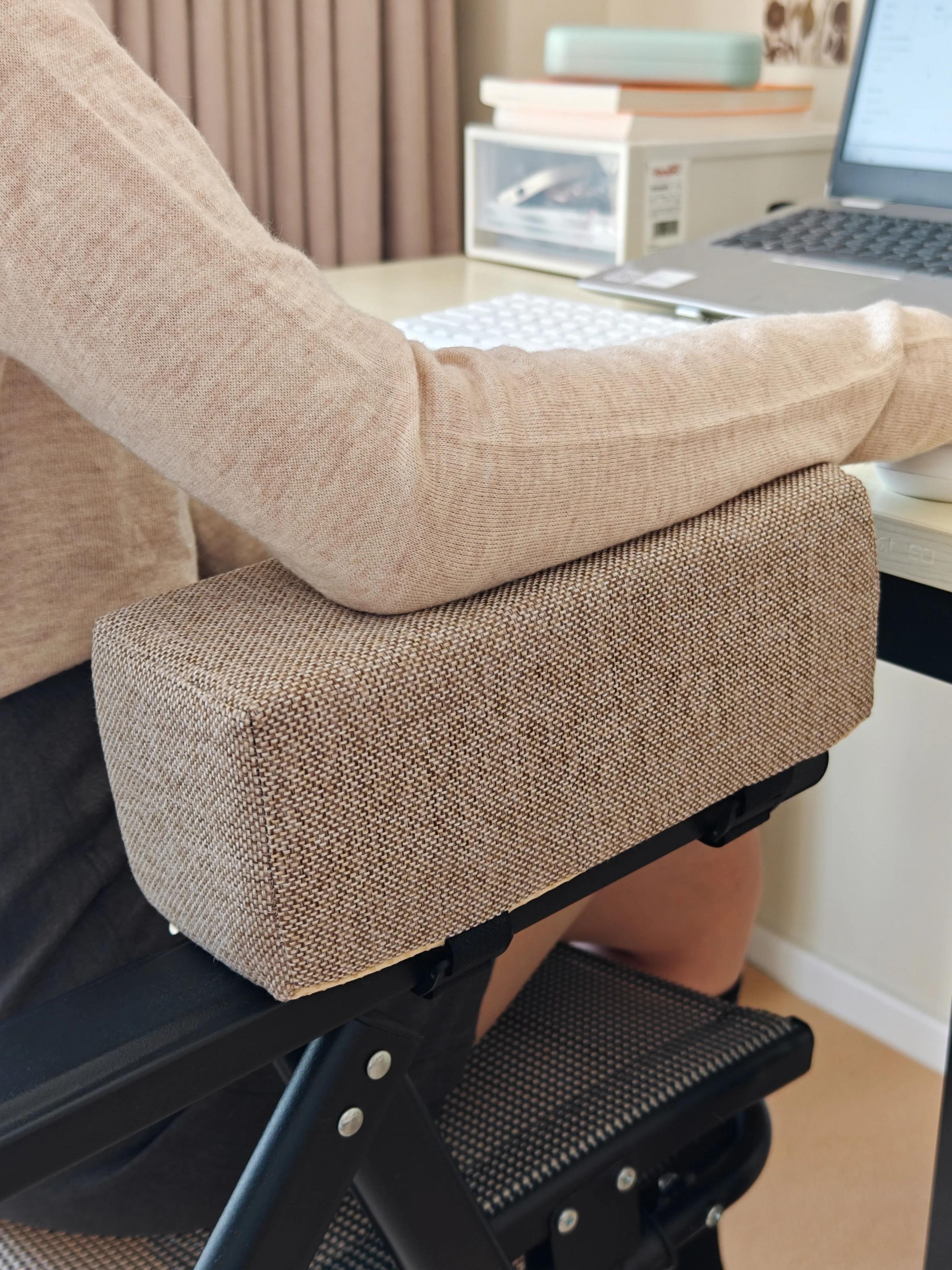 Cotton Linen Memory Foam Chair Armrest Pad  Elbow Support Cushion 11