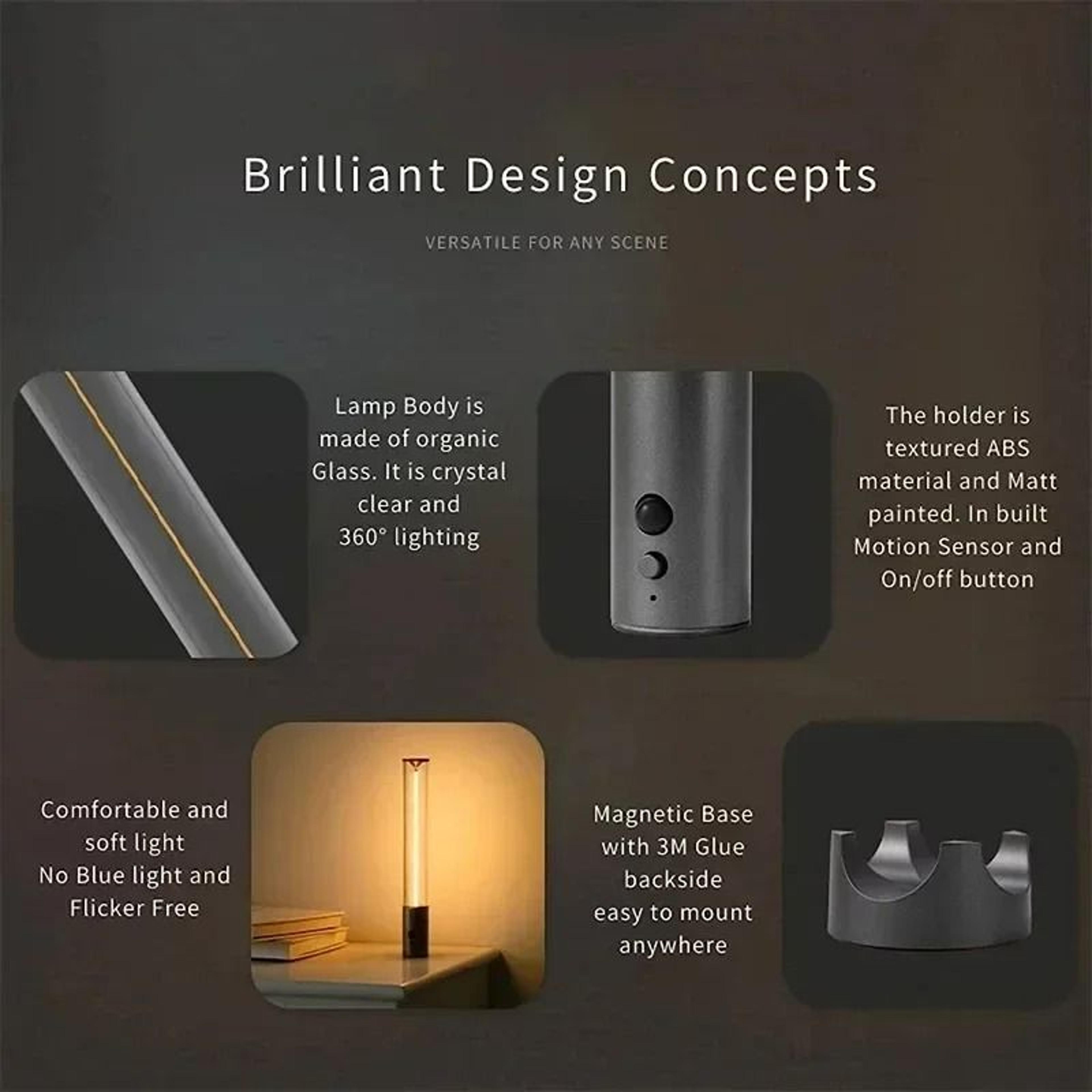 Magnetic Touch Cordless LED Desk Lamp  Rechargeable Ambient Table Light 3
