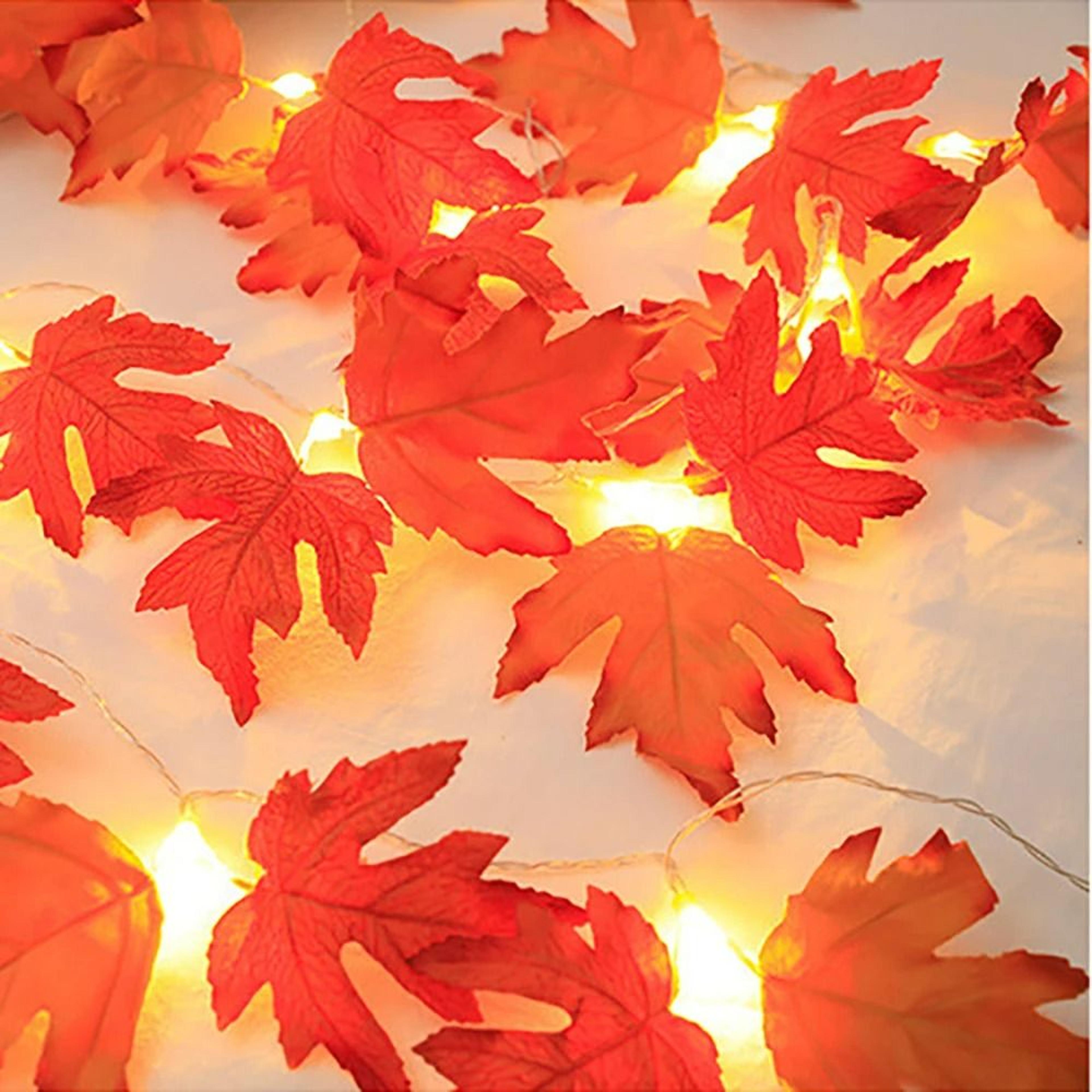 Autumn Artificial Maple Leaf  Pumpkin LED Garland String Lights 3