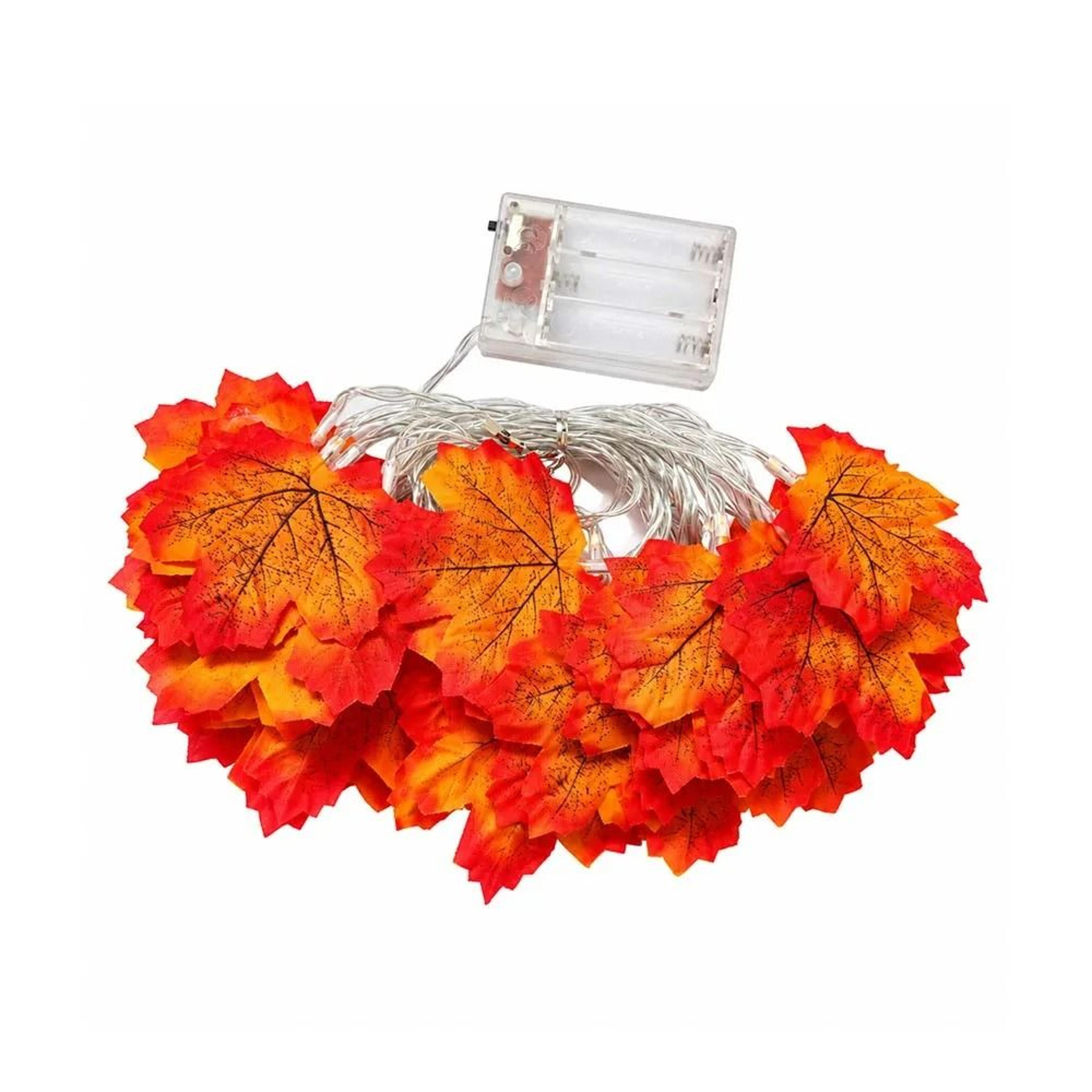 Autumn Artificial Maple Leaf  Pumpkin LED Garland String Lights 8