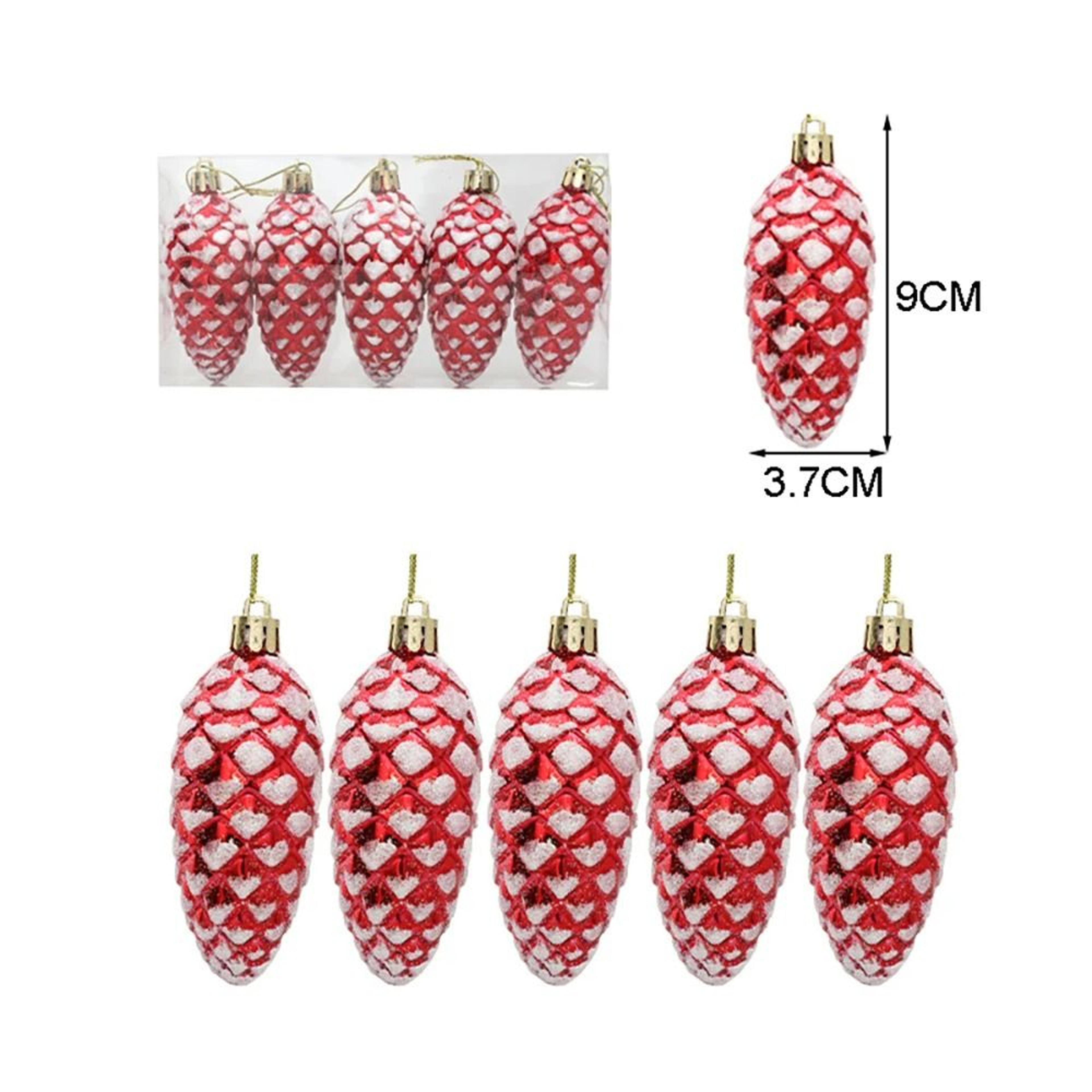 Red  Gold Christmas Tree Candy Cane  Pine Cone Ornaments 10