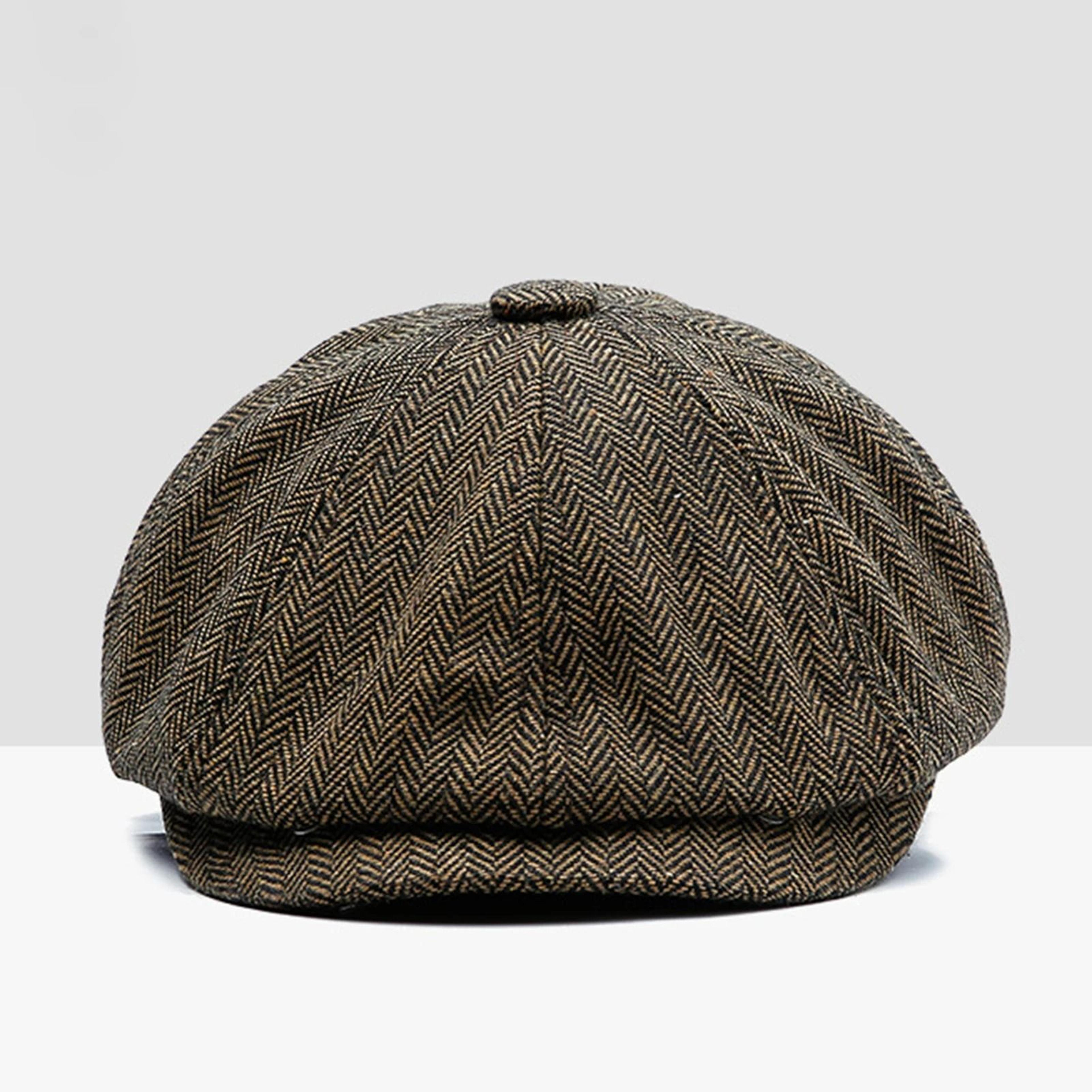 Vintage British Twill Octagonal Newsboy Cap 6