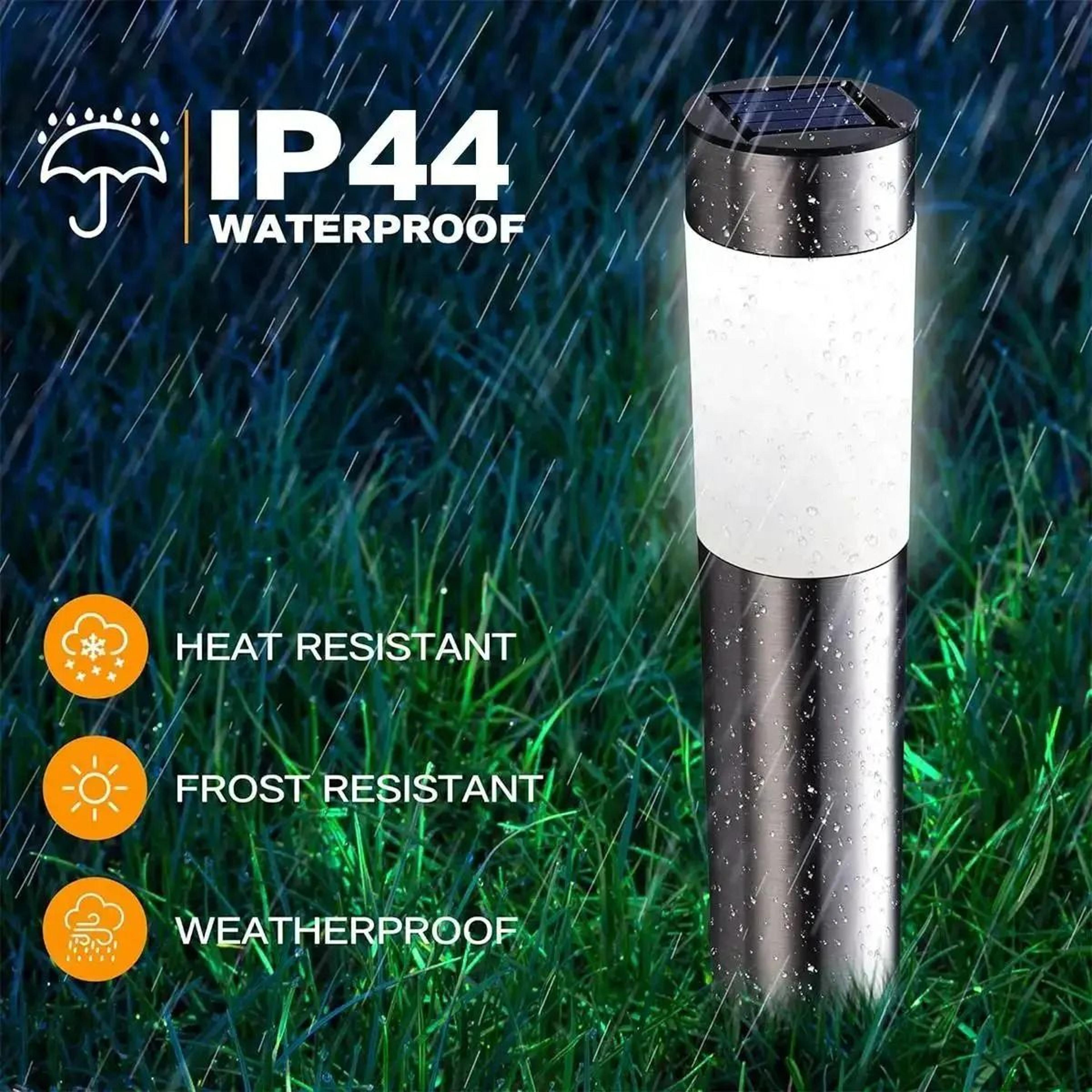 Outdoor SolarPowered Cylindrical Garden Pathway Light 3