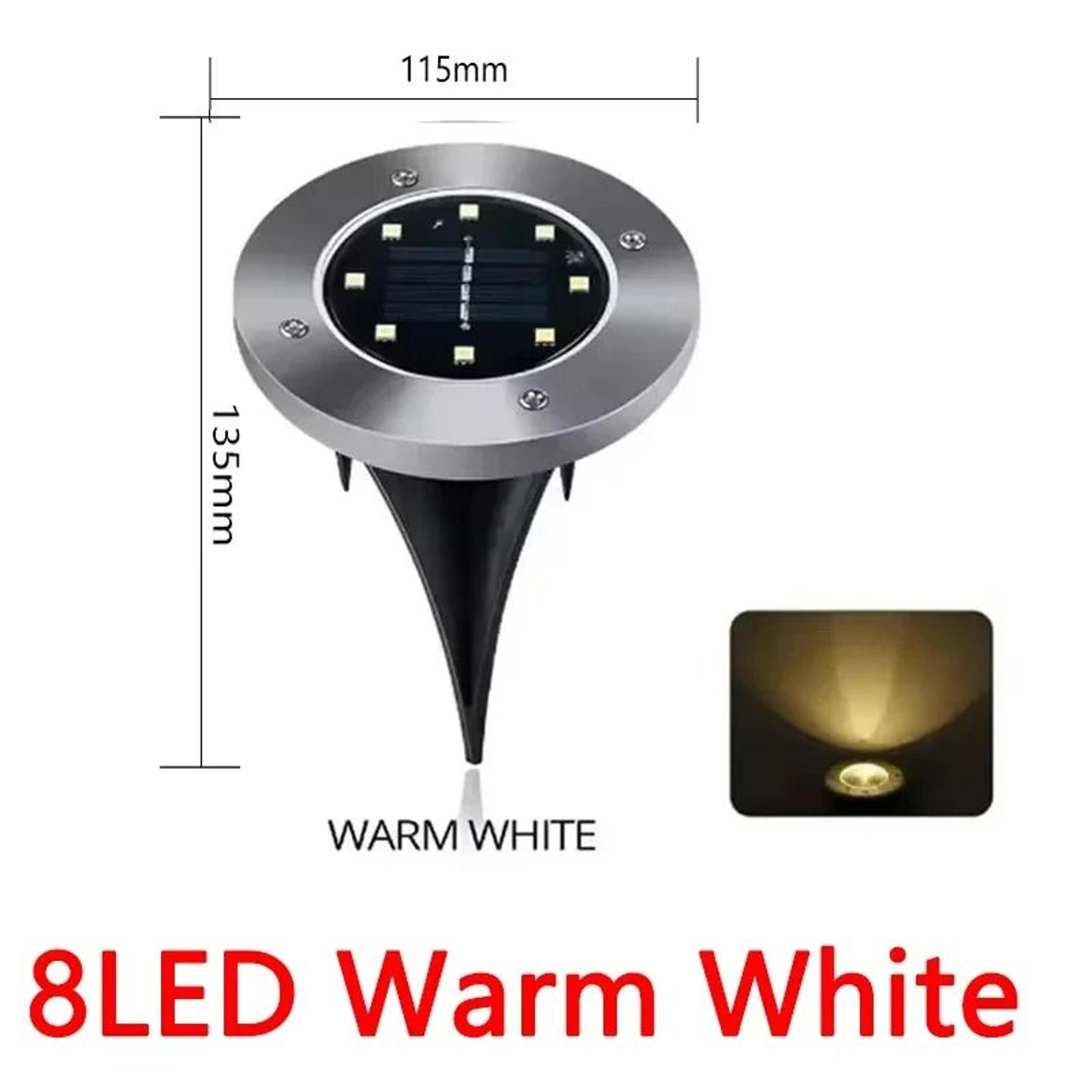 Outdoor InGround Solar Disk Pathway Lights 8Pack 8