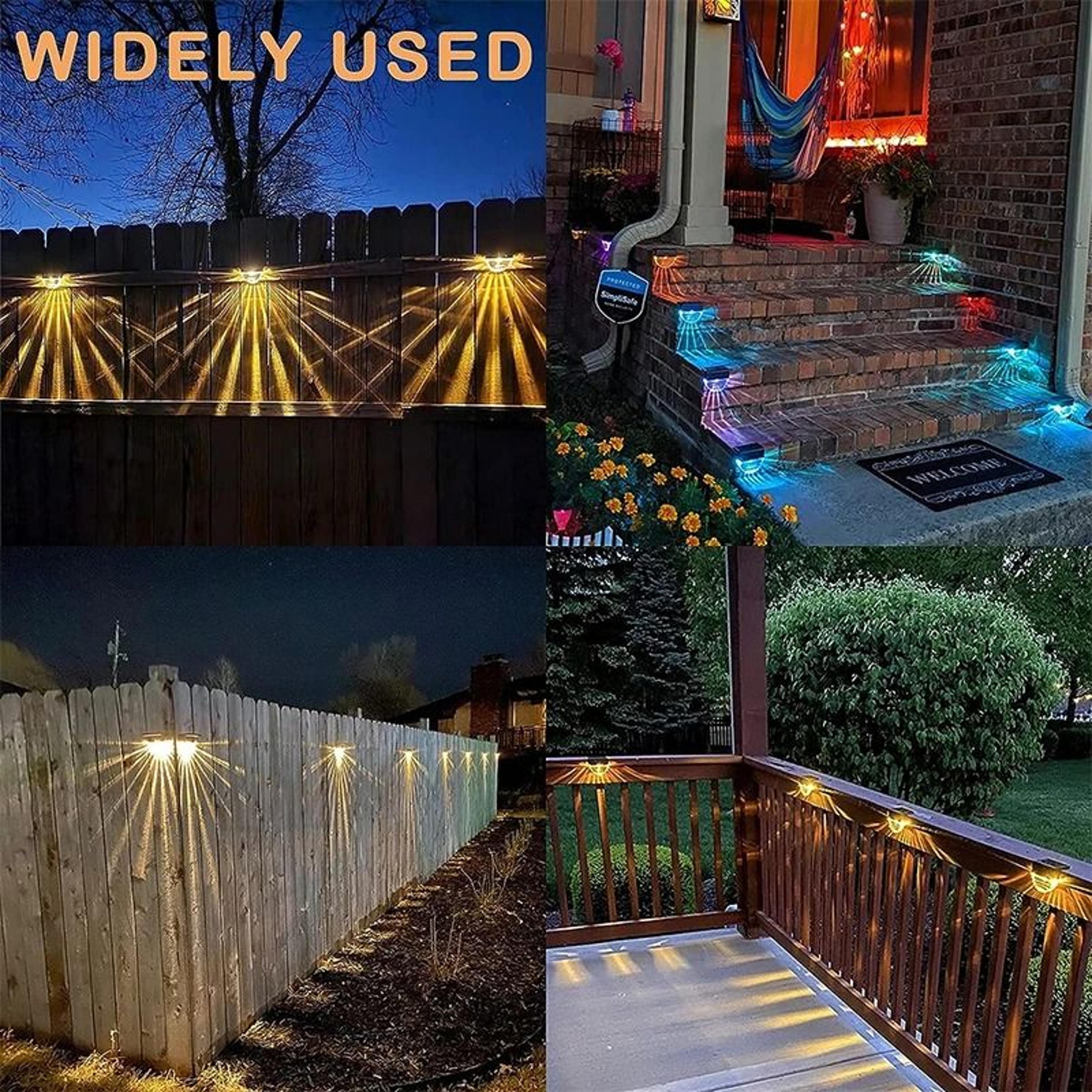 Outdoor Solar Deck  Fence Step Lights 4Pack 2