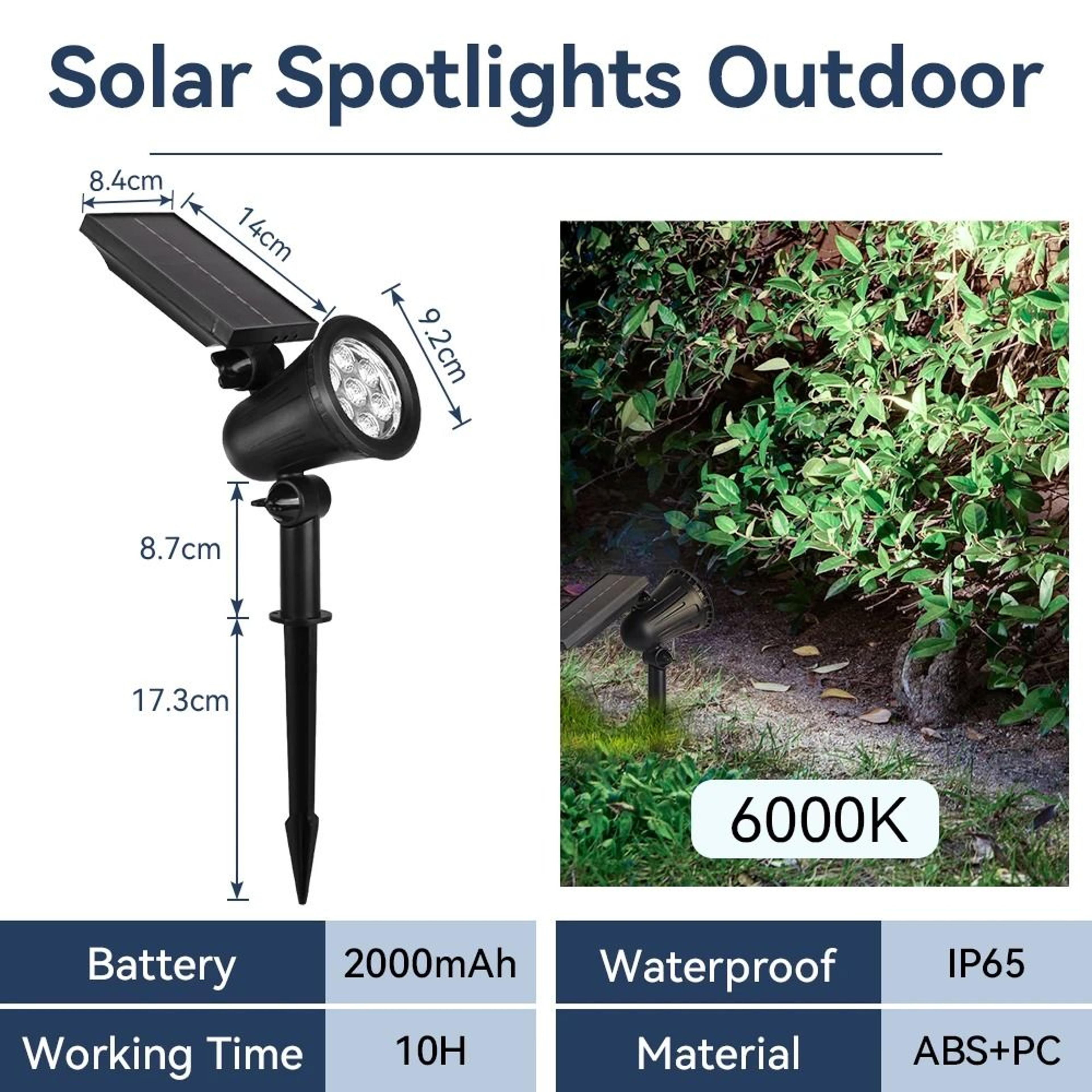Outdoor Solar Landscape Spotlight  Pathway Accent Lamp 6