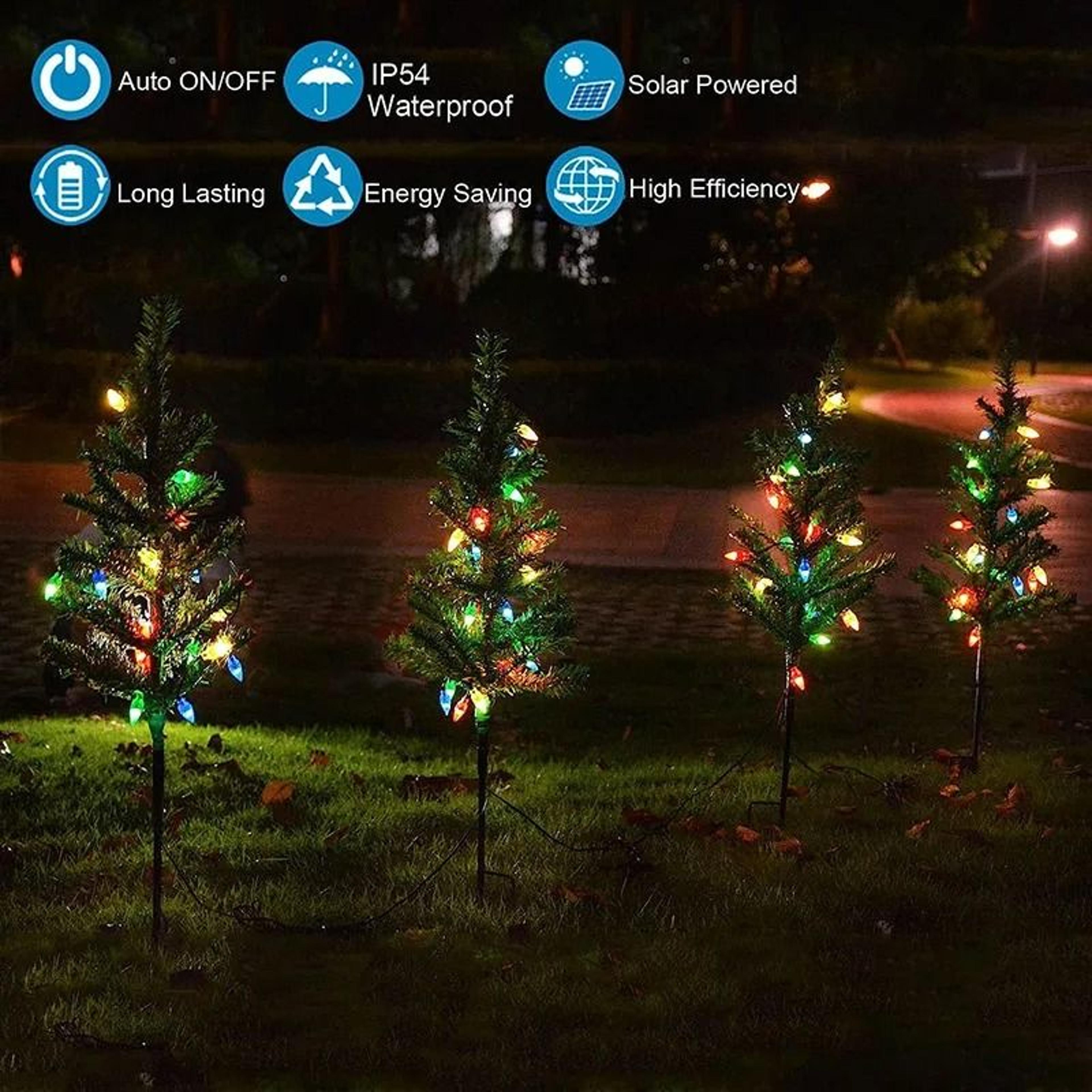 Outdoor Solar Simulation Christmas Tree Stake Light 5