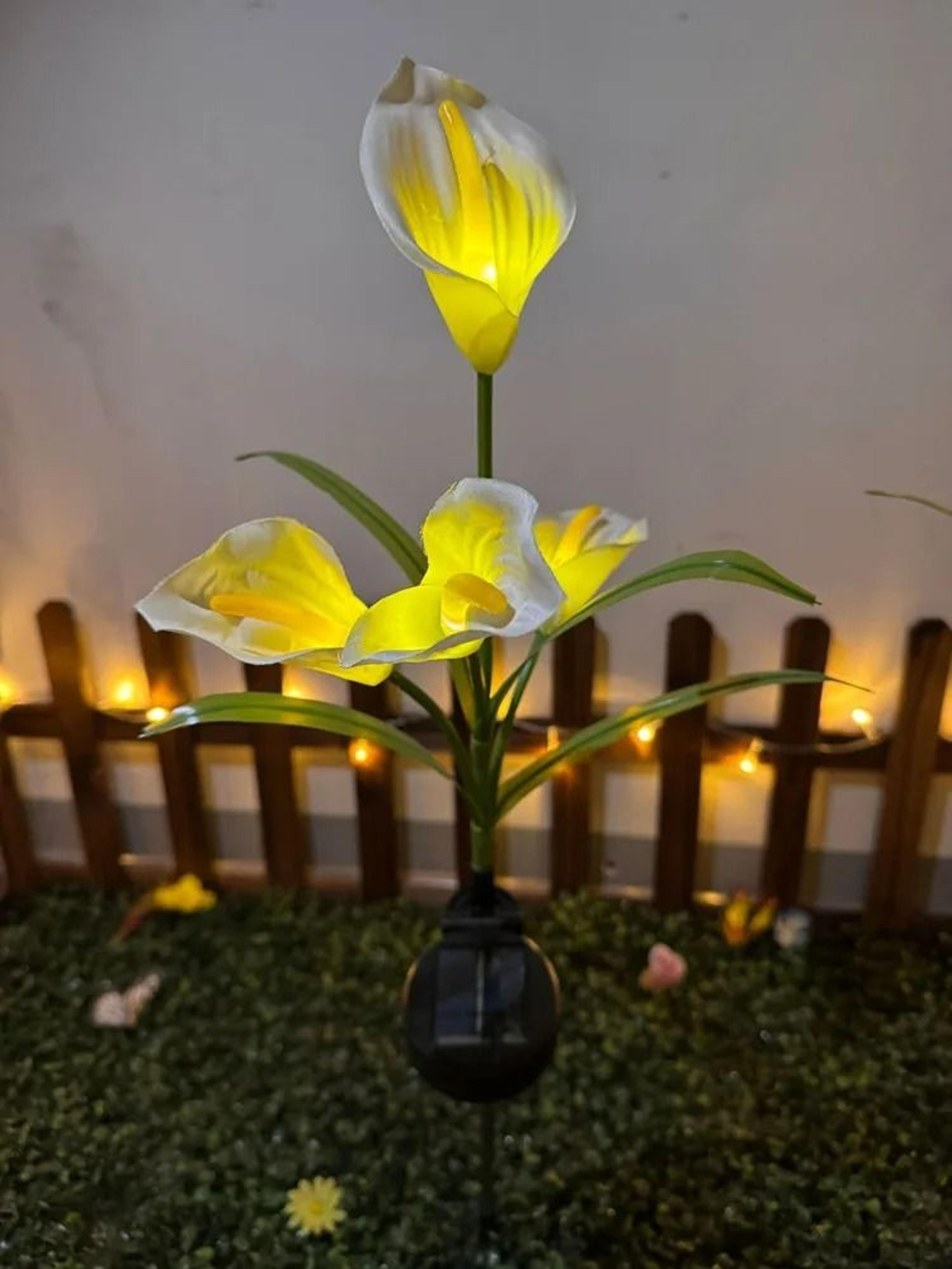 Outdoor Solar Calla Lily Flower Garden Stake Light 10