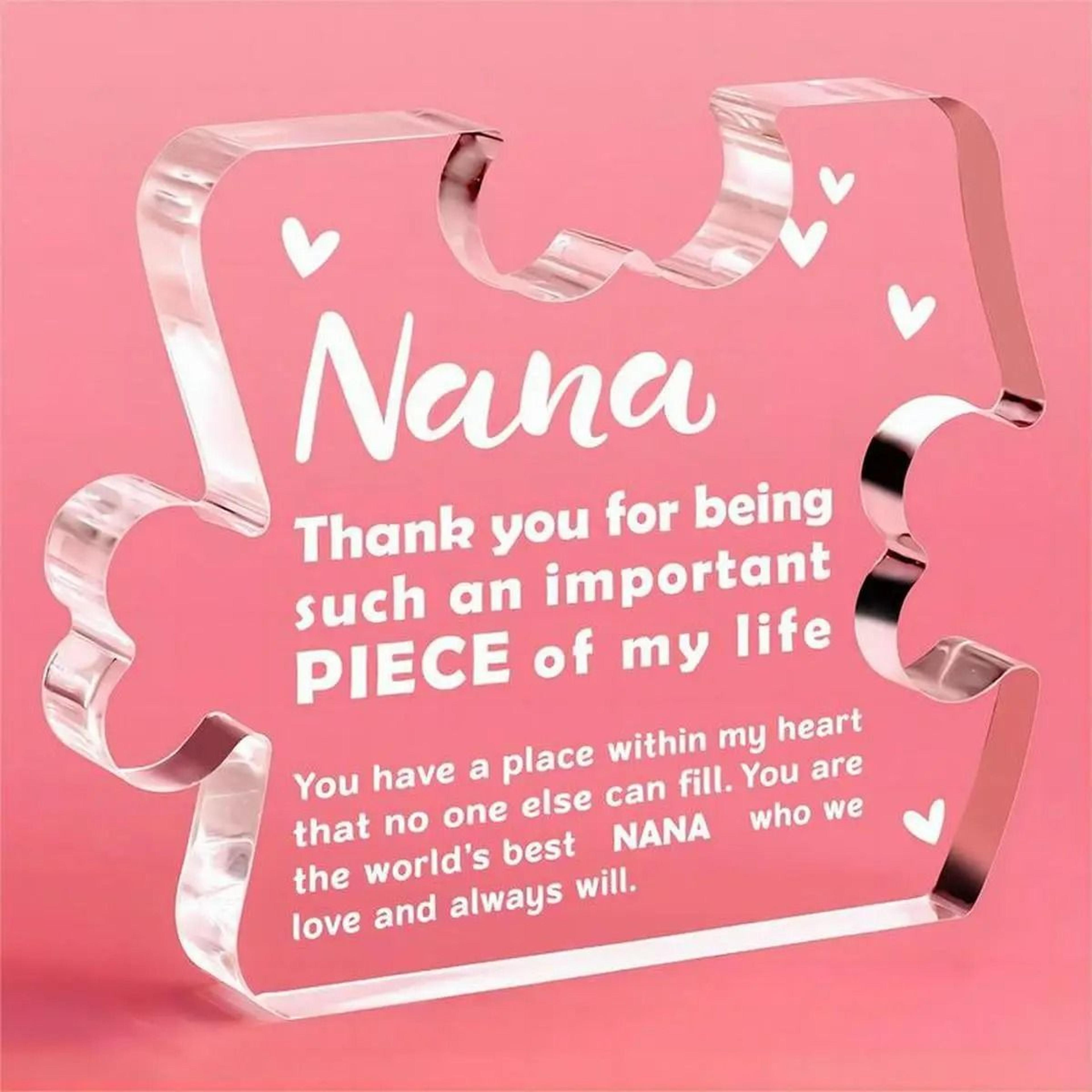 sentimental "nana" acrylic heart keepsake & desk plaque