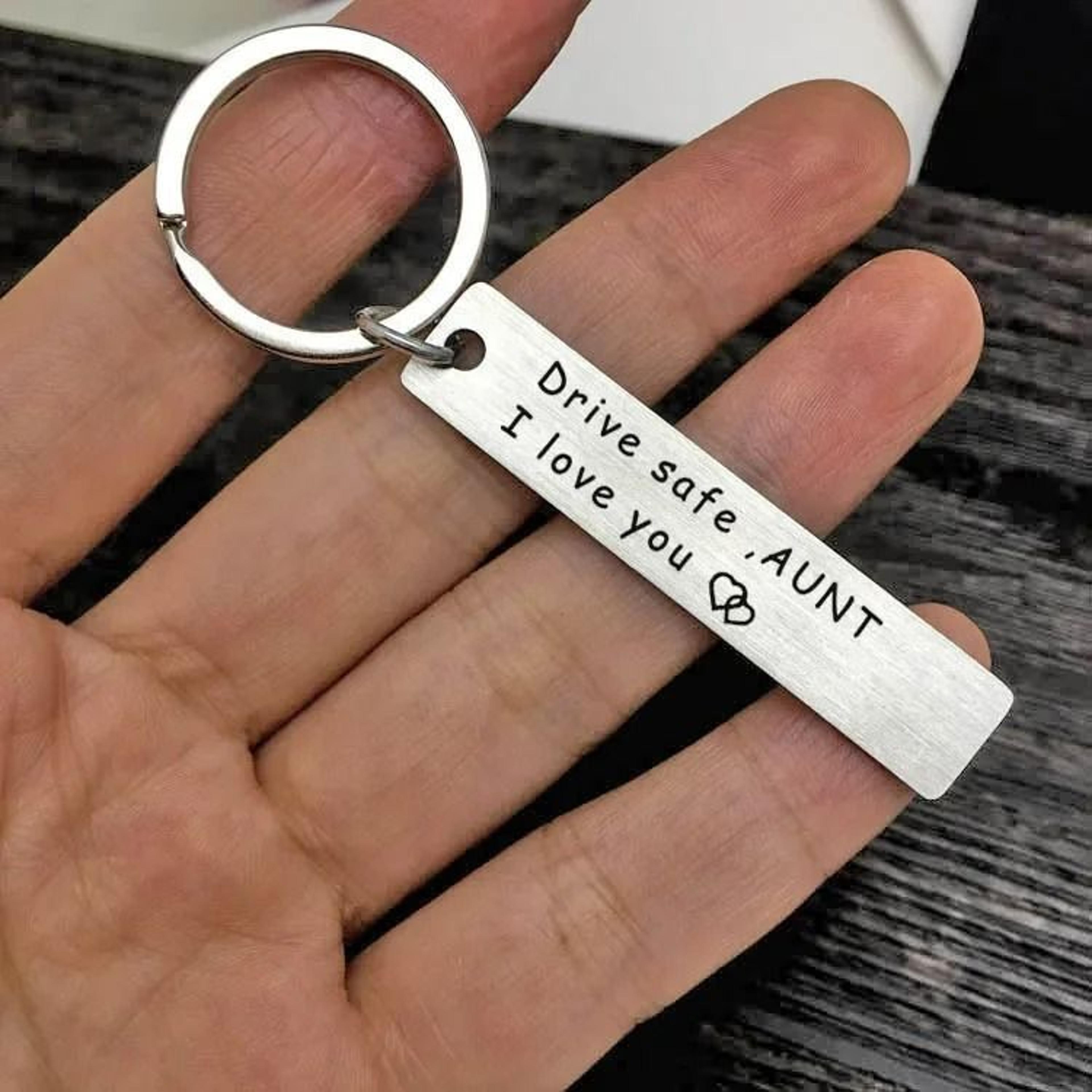 Engraved Drive Safe Angel Wing Keychain 4