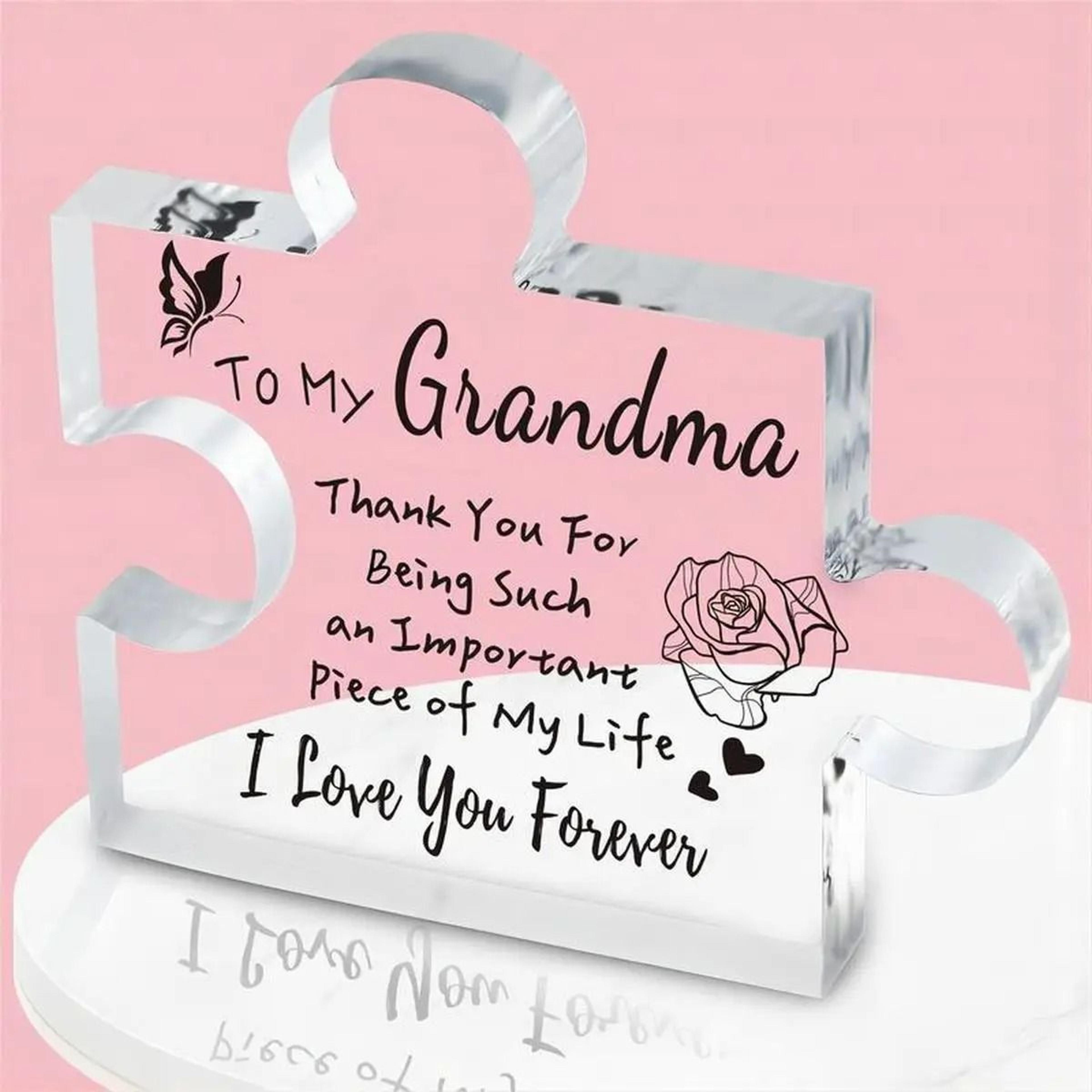engraved acrylic puzzle piece grandma keepsake & plaque