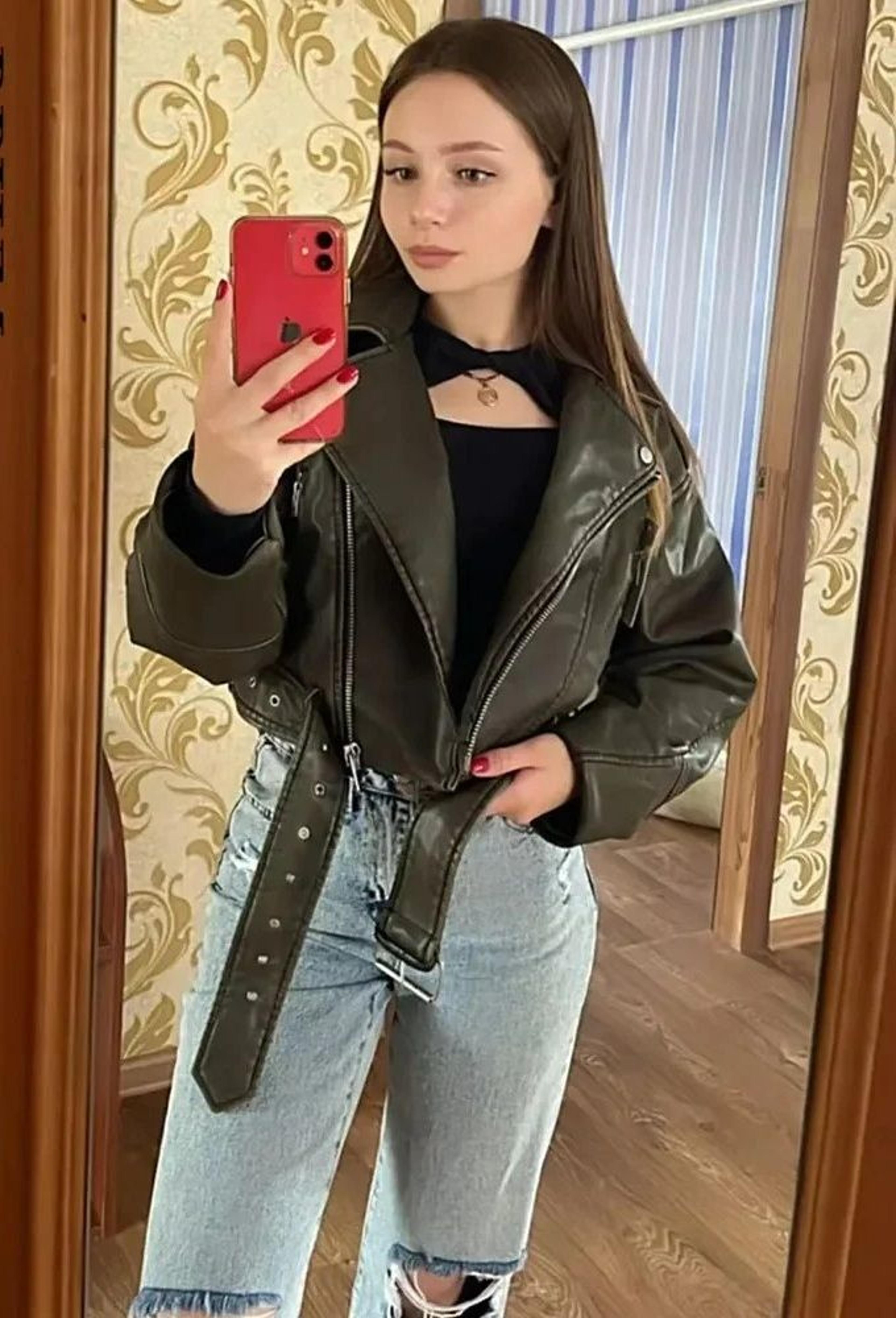 Oversized Vintage PU Leather Biker Jacket With Belt 5