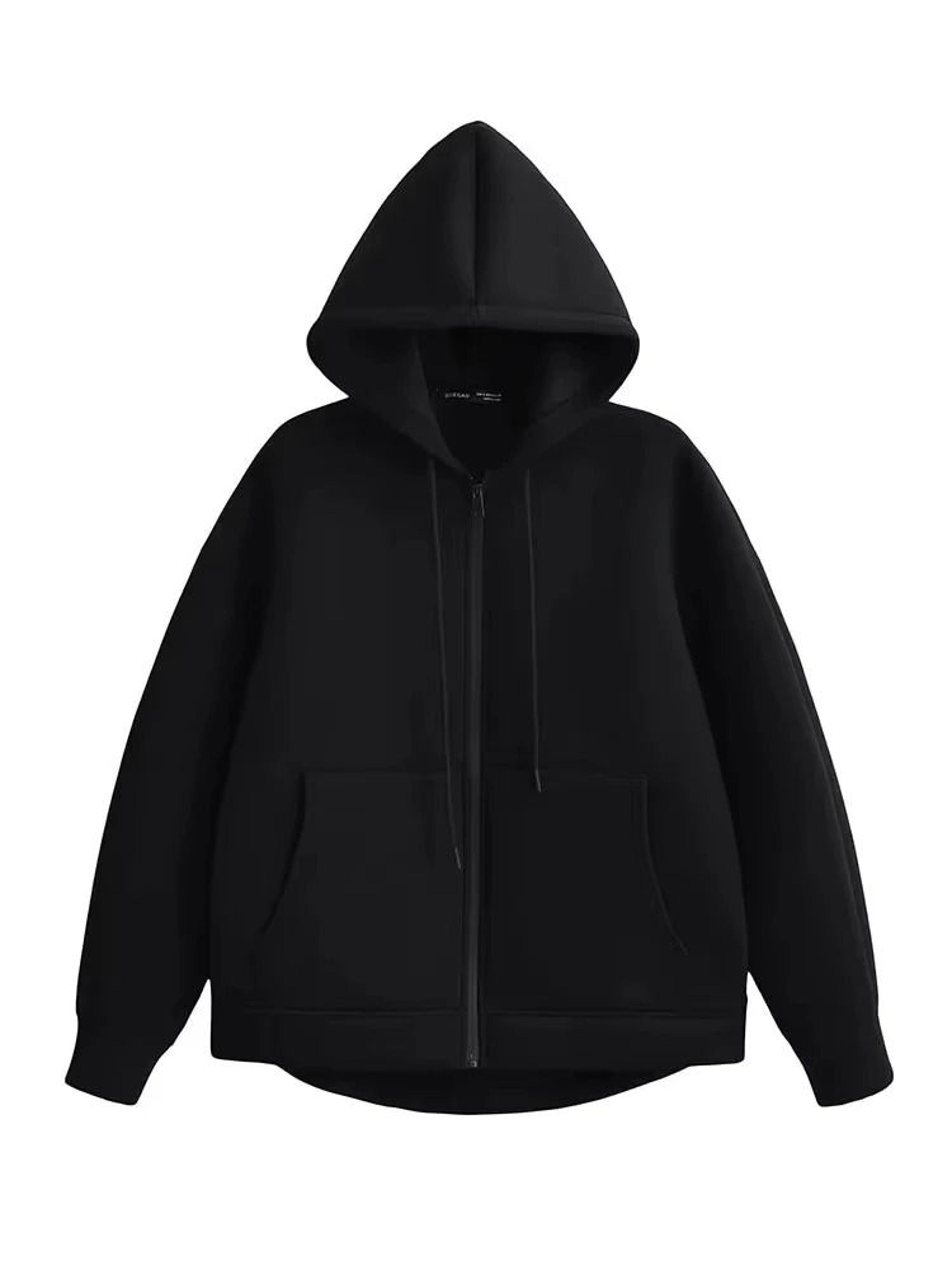 Oversized Double Pocket FullZip Hoodie Jacket 5