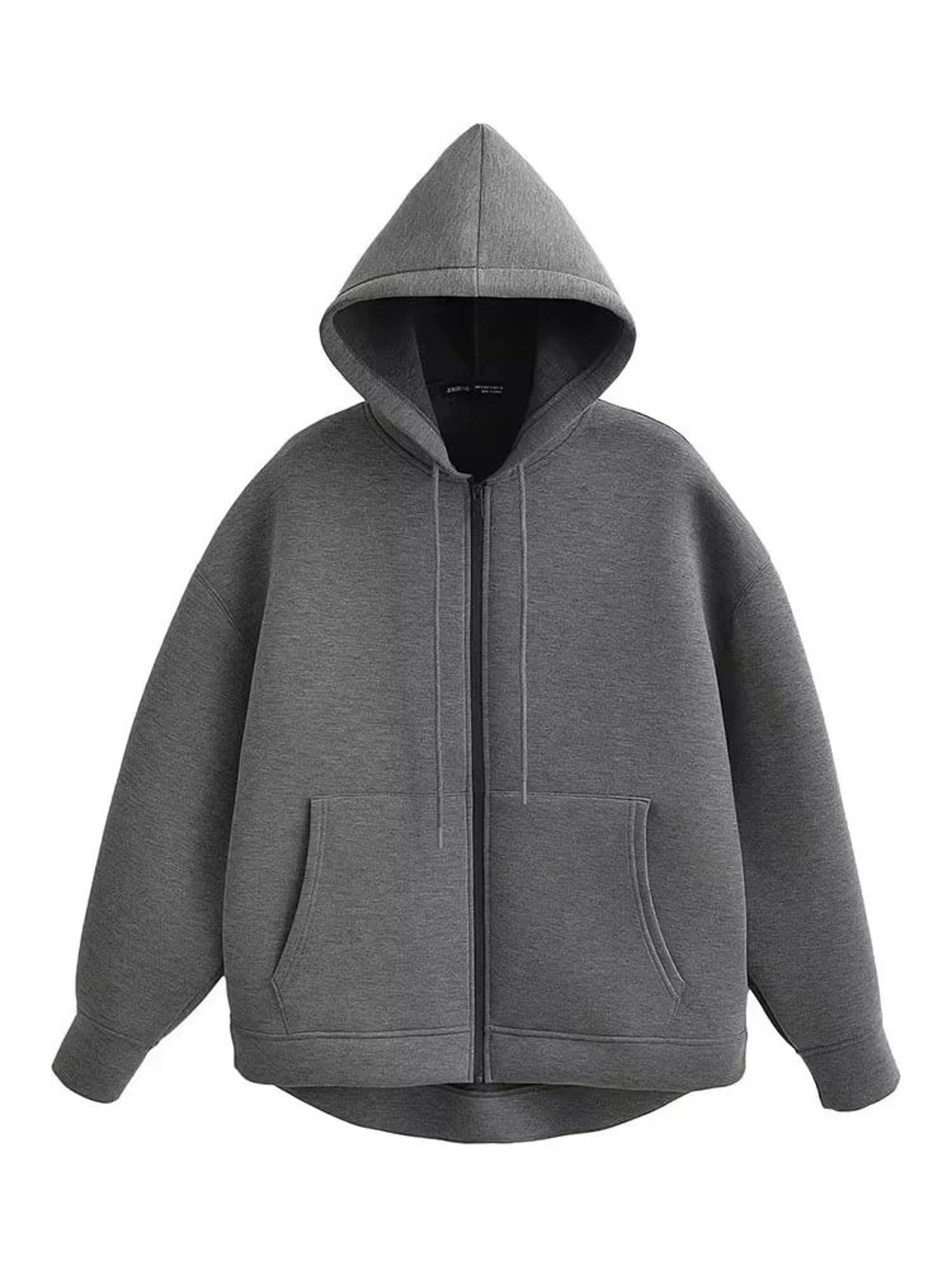 Oversized Double Pocket FullZip Hoodie Jacket 4
