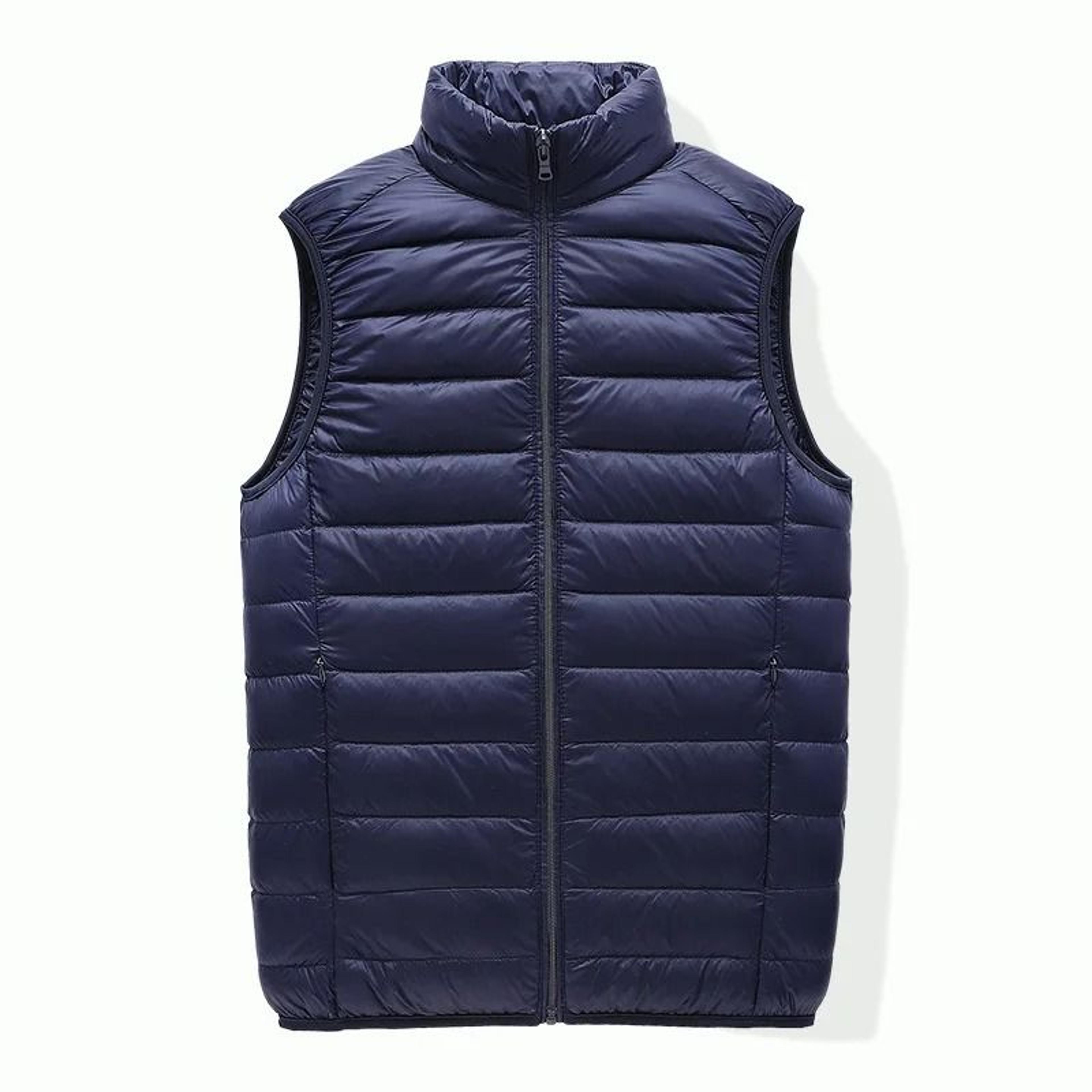 Mens UltraLightweight White Duck Down Vest 7