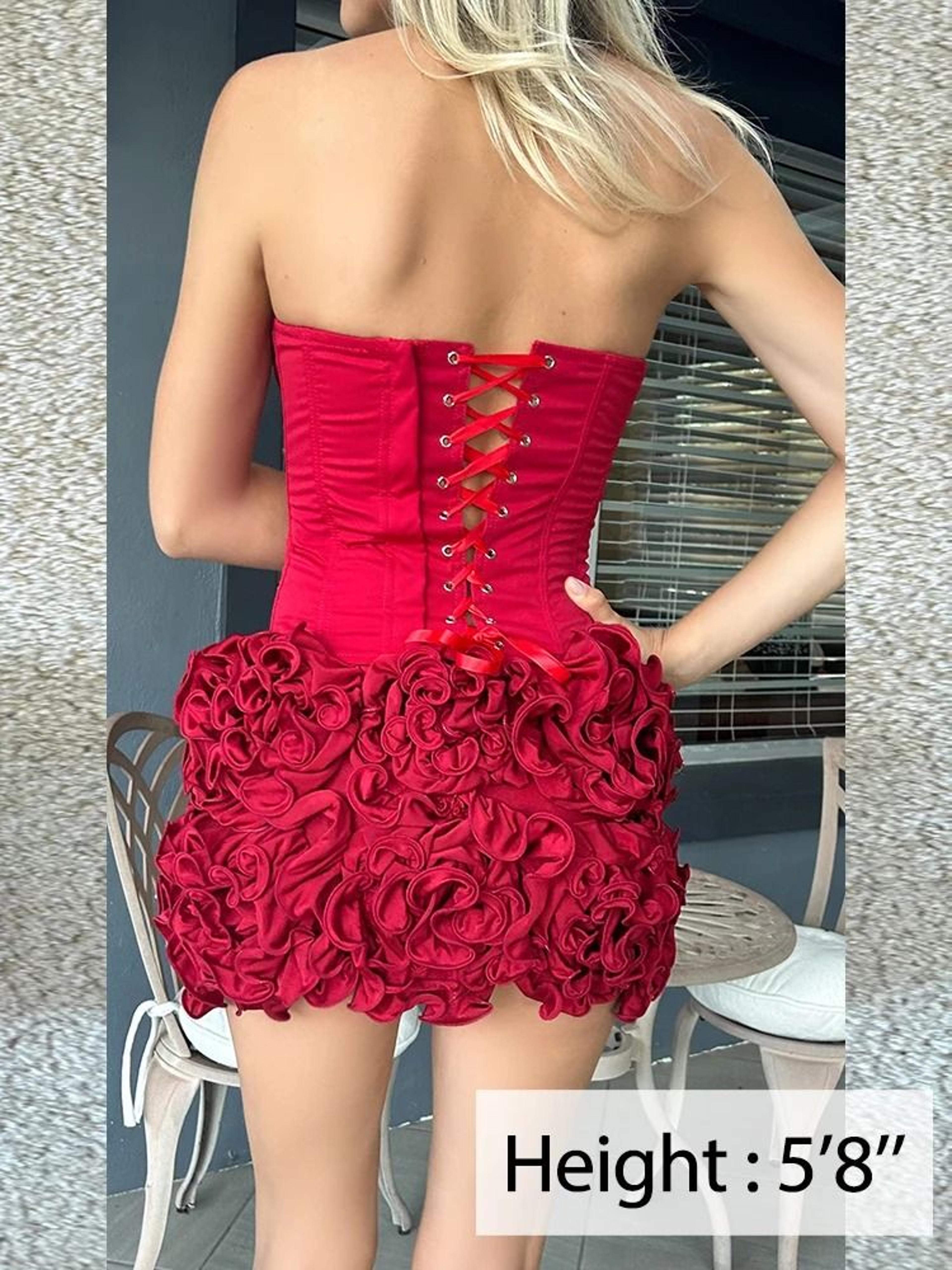 Strapless LaceUp Mini Cocktail Dress 4