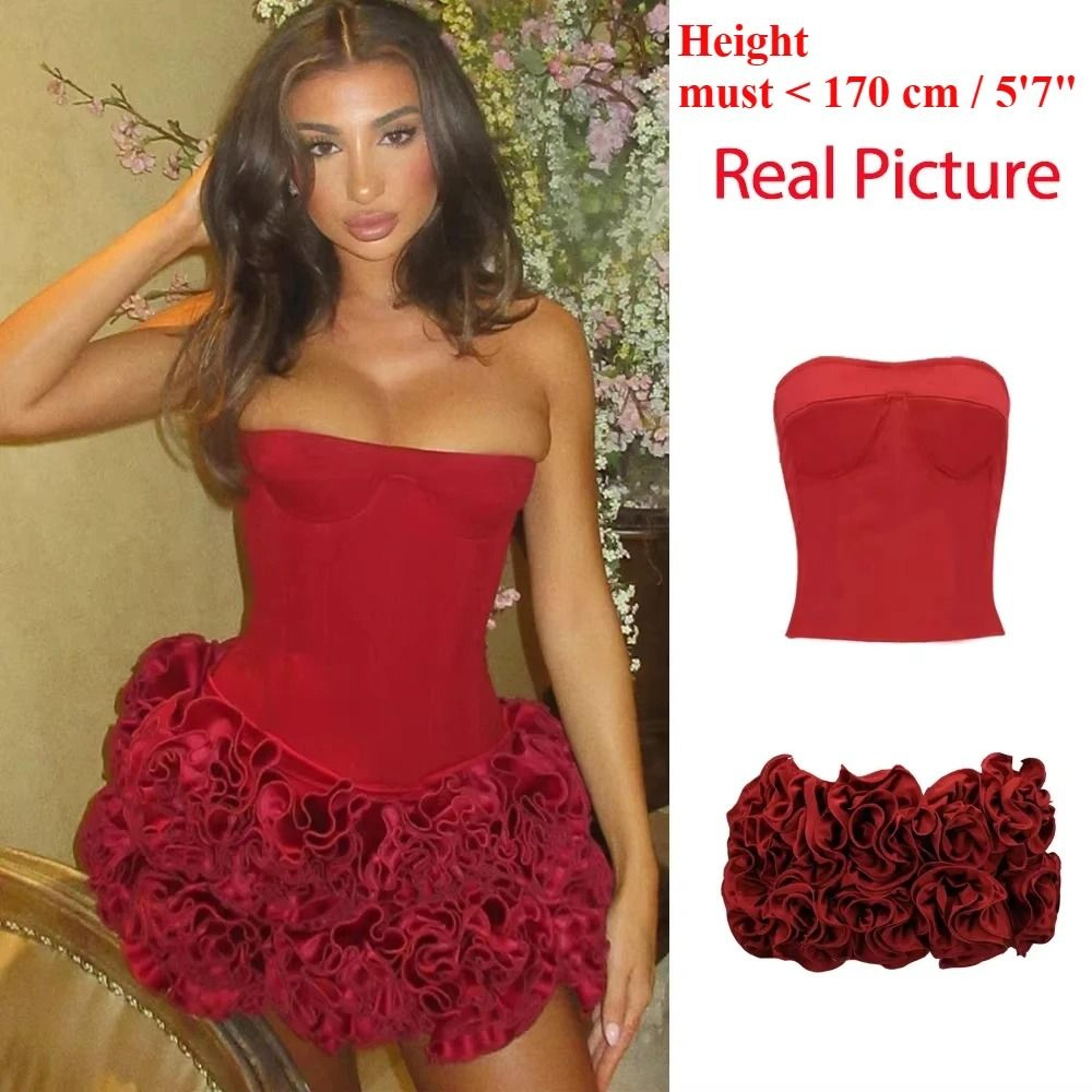 Strapless LaceUp Mini Cocktail Dress 7