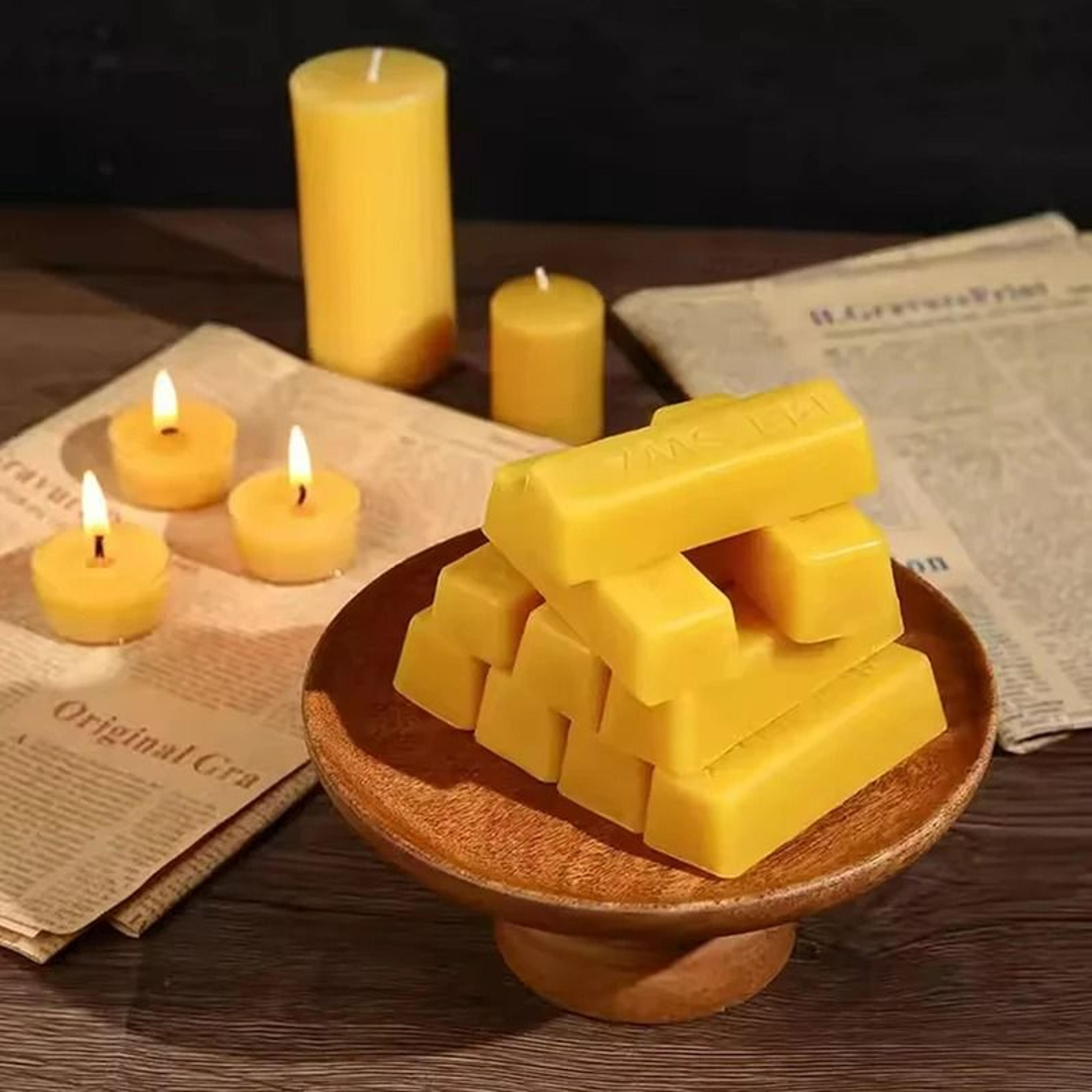 pure beeswax blocks set for diy crafts & candle making (4 pack)