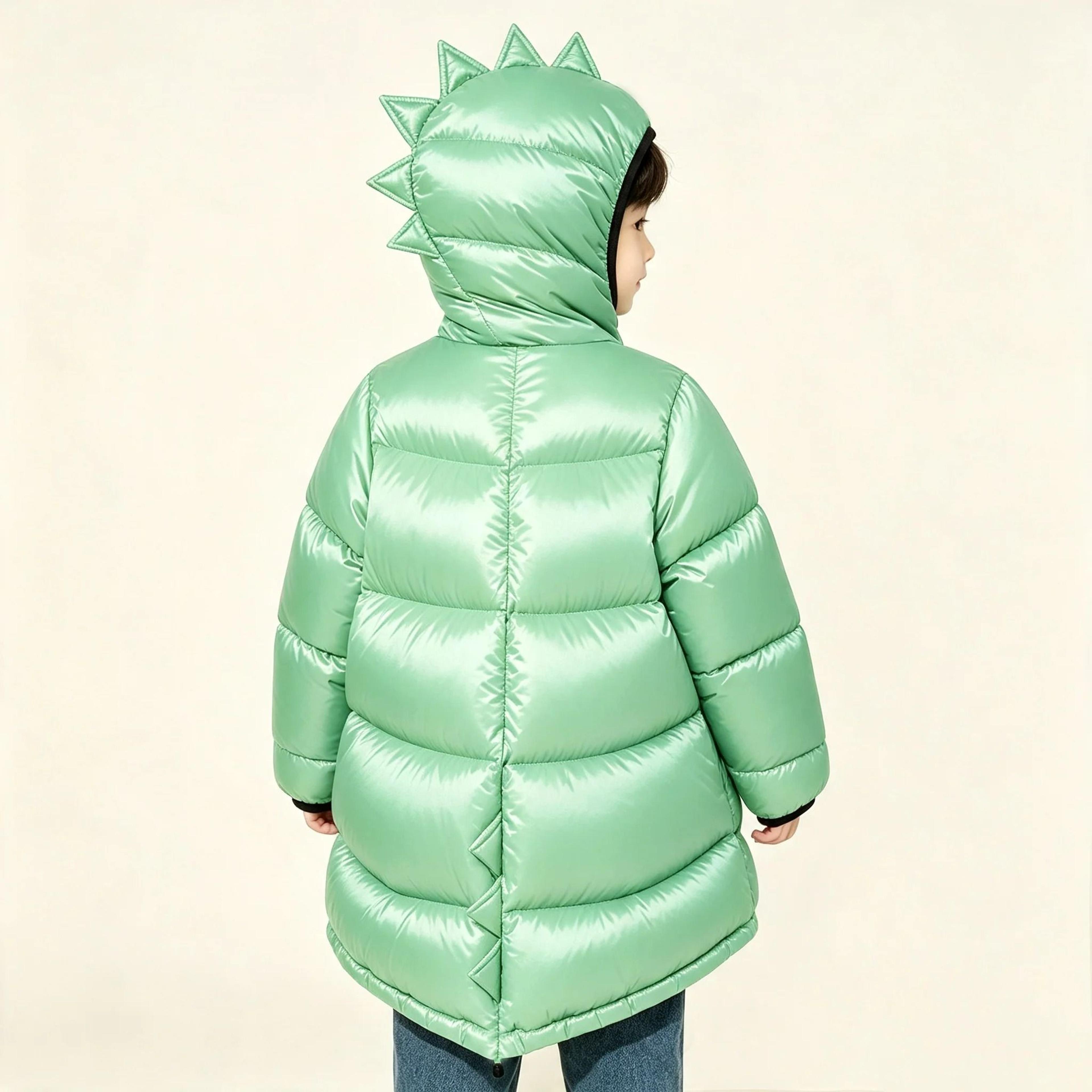toddler & kids' dinosaur winter hooded down parka coat